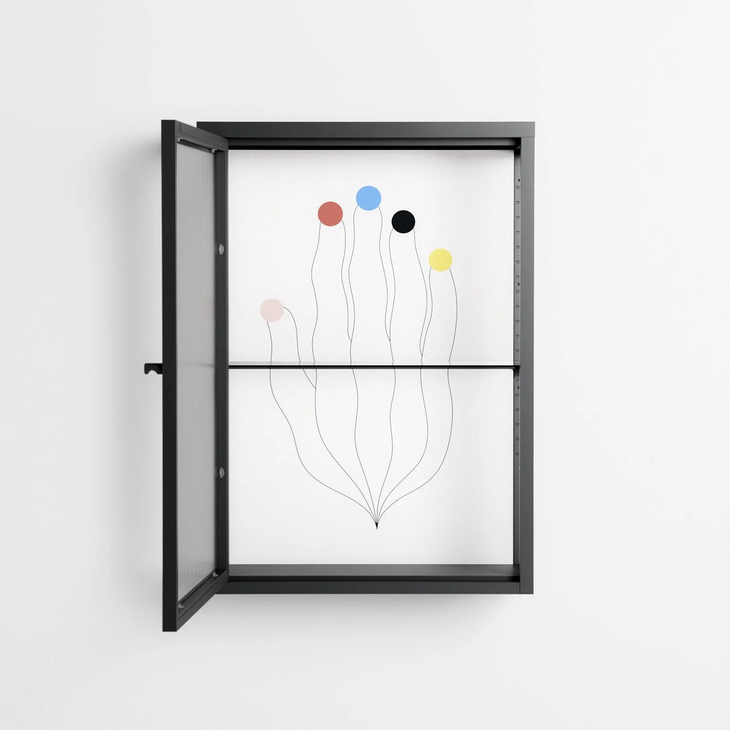 Épanoui - Wall Cabinet - David Vanadia - Antracite - Reeded glass - Image 3