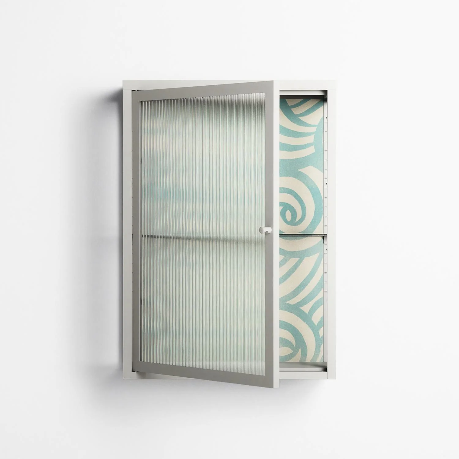 Epic Swirl - Wall Cabinet - Amy Suther - Chalk - Reeded glass - Image 2