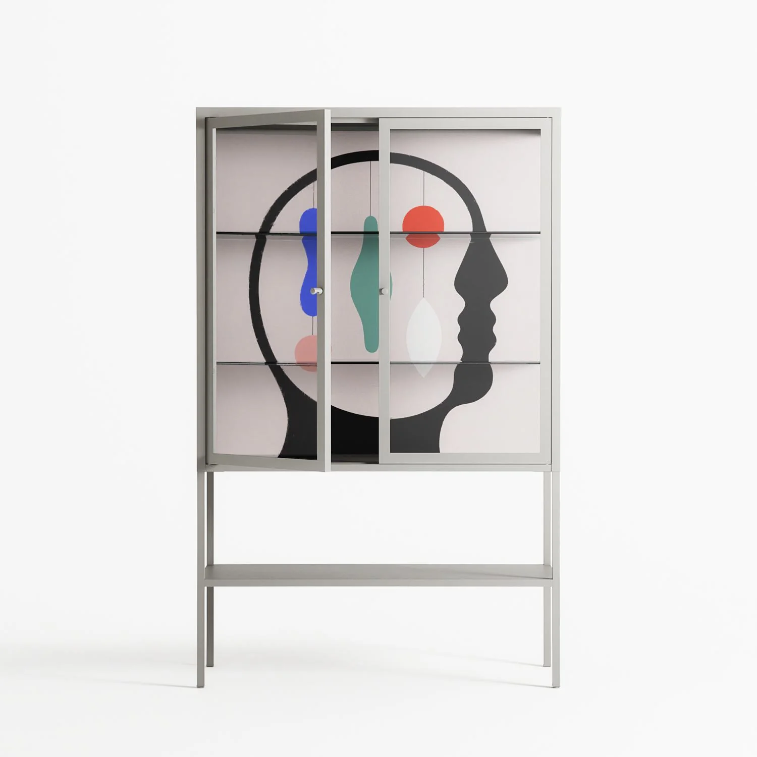 Équilibre_Intérieur - Loft Cabinet - David Vanadia - Chalk - Clear glass - Image 2