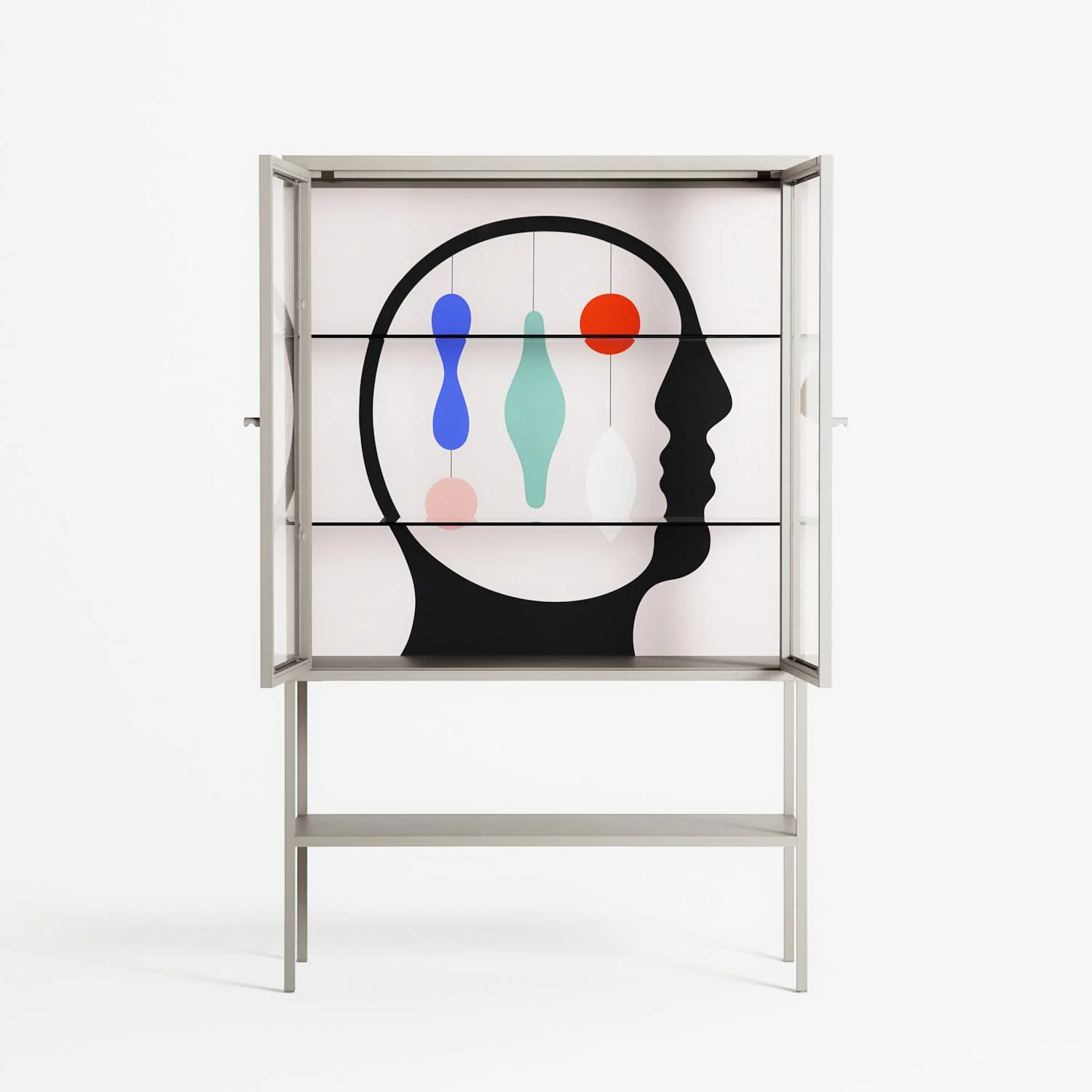 Équilibre_Intérieur - Loft Cabinet - David Vanadia - Pebble - Clear glass - Image 3