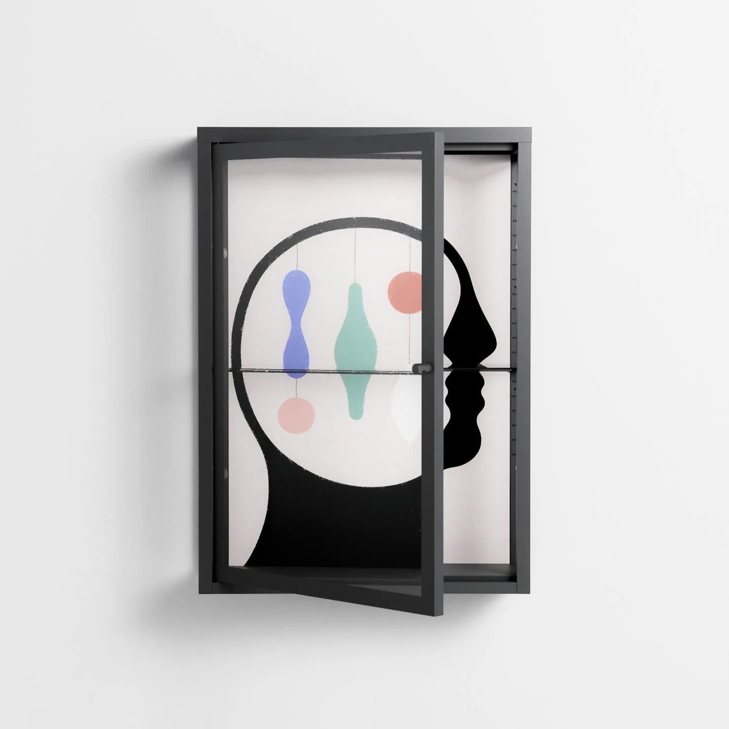 Équilibre_Intérieur - Wall Cabinet - David Vanadia - Antracite - Clear glass - Image 2