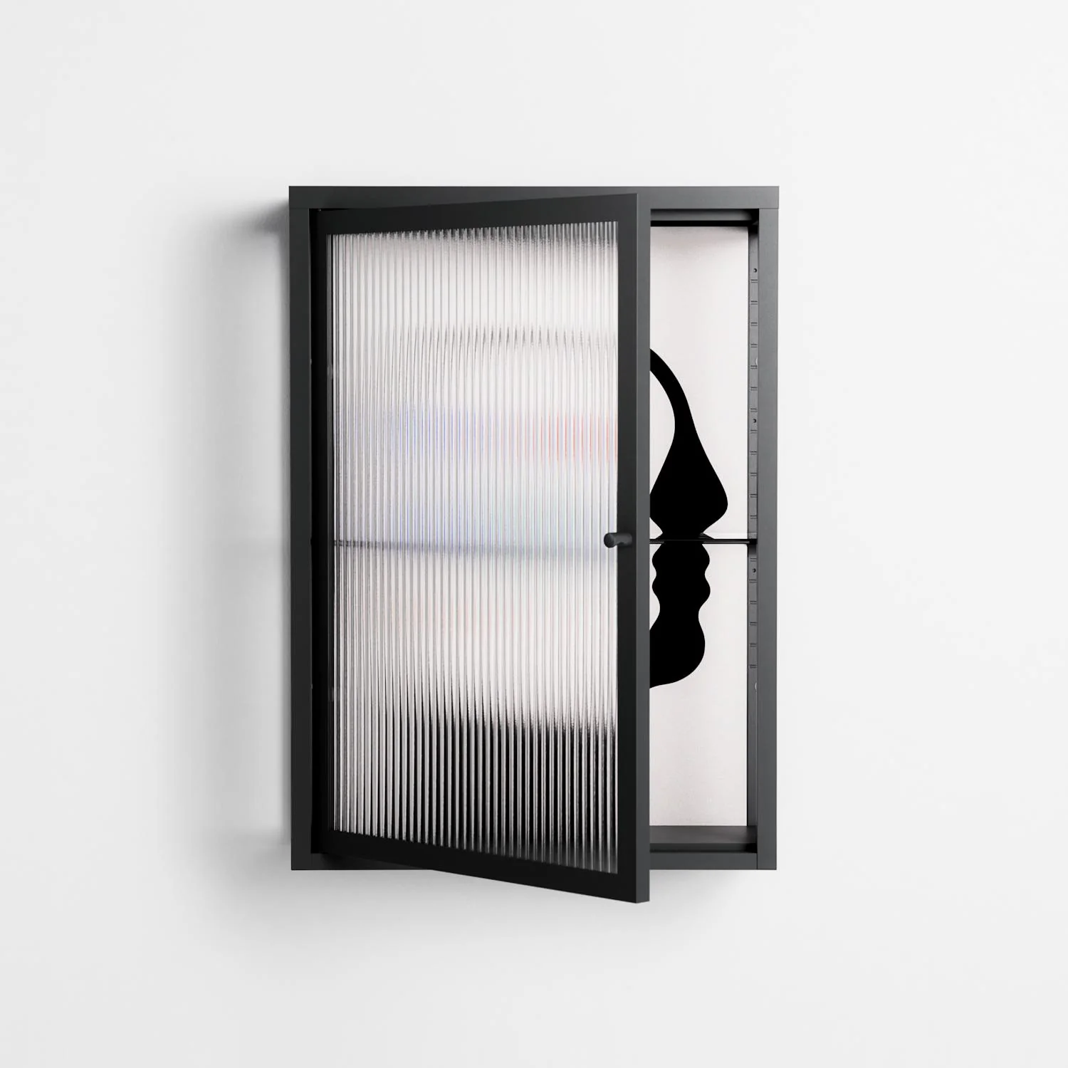 Équilibre_Intérieur - Wall Cabinet - David Vanadia - Antracite - Reeded glass - Image 2