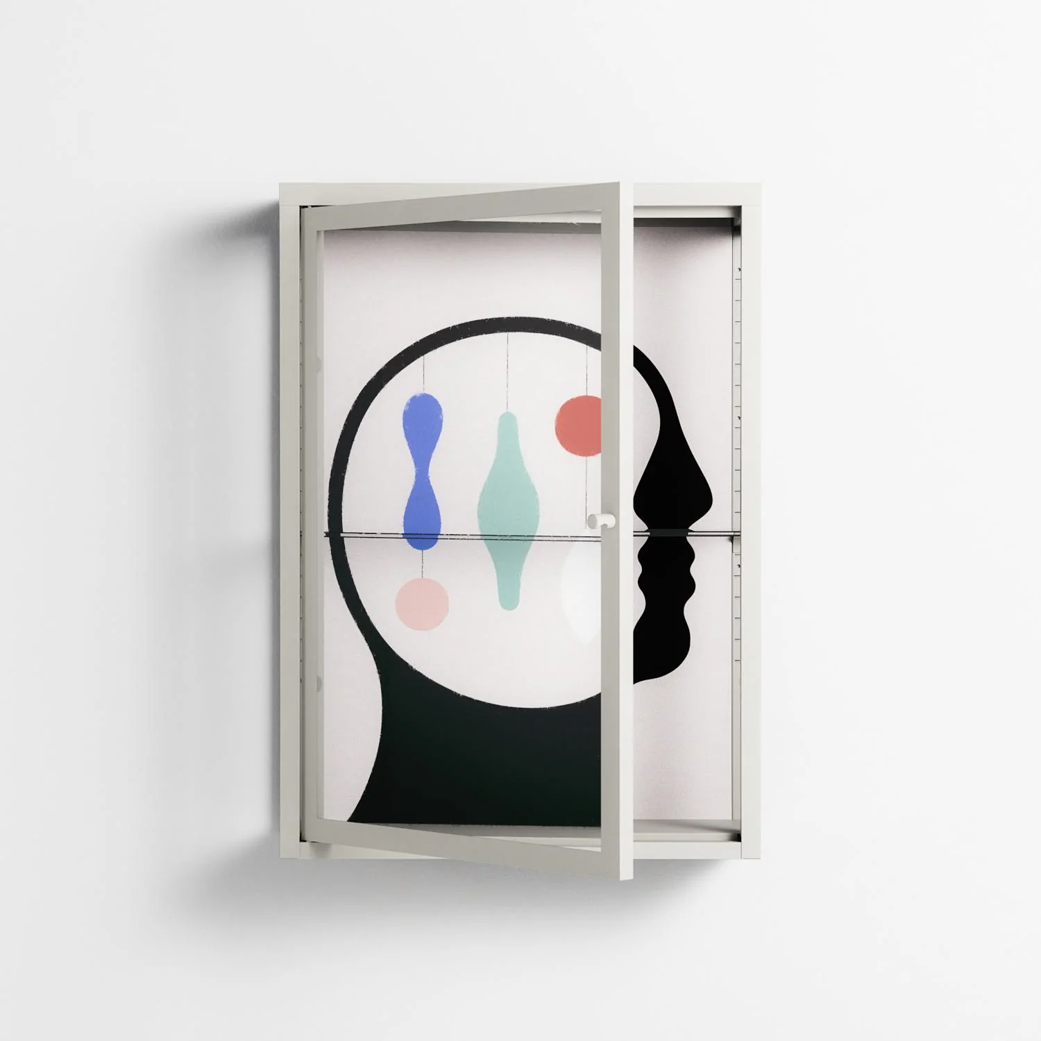 Équilibre_Intérieur - Wall Cabinet - David Vanadia - Chalk - Clear glass - Image 2