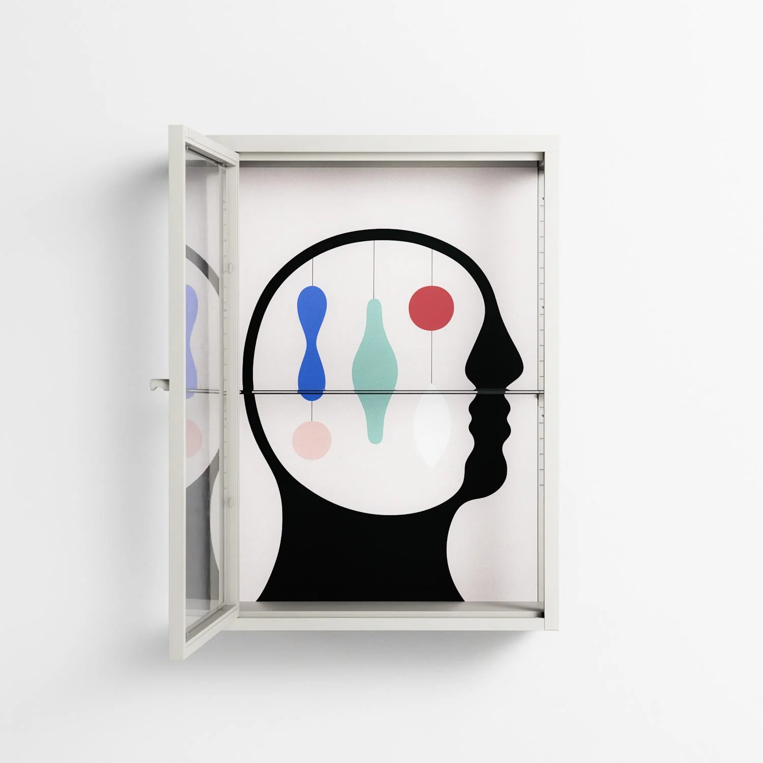 Équilibre_Intérieur - Wall Cabinet - David Vanadia - Chalk - Clear glass - Image 3