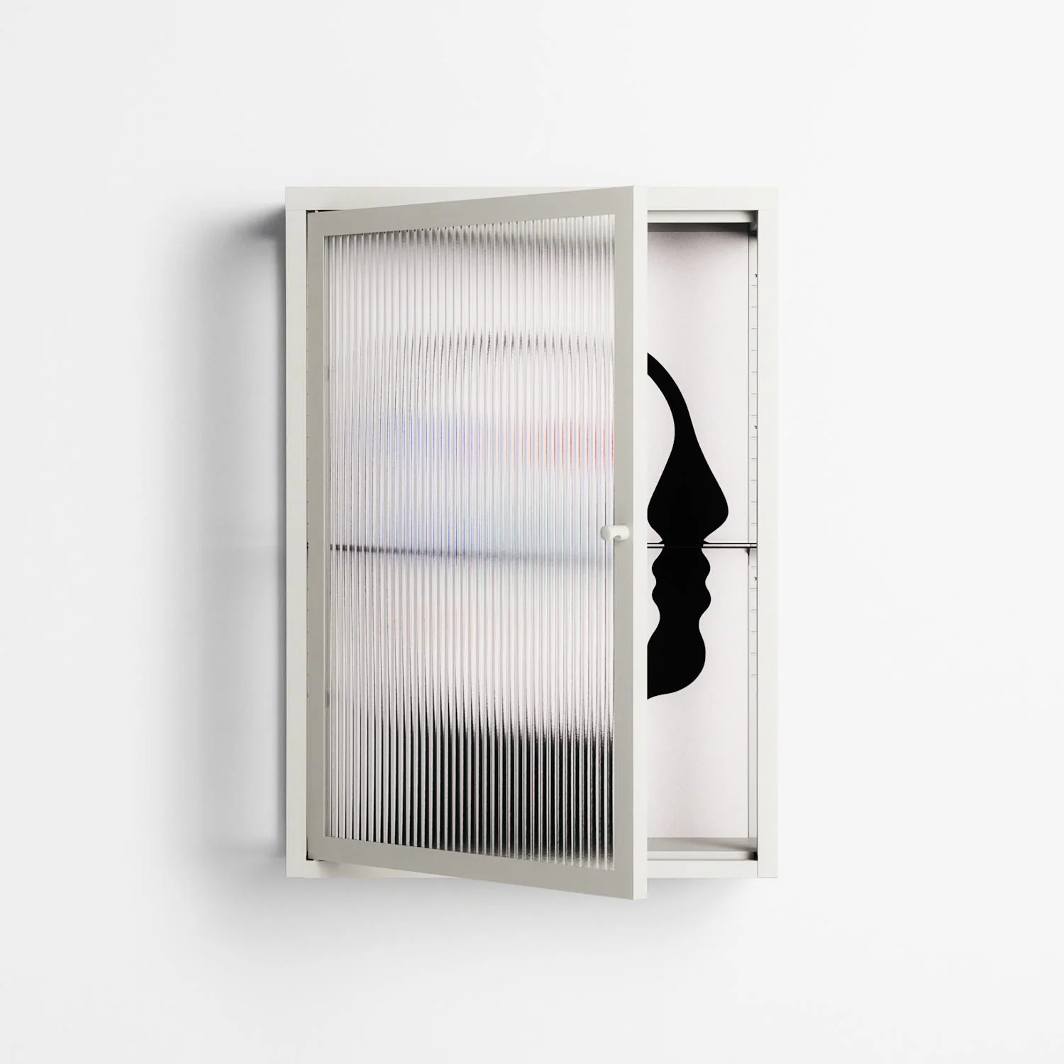 Équilibre_Intérieur - Wall Cabinet - David Vanadia - Chalk - Reeded glass - Image 2