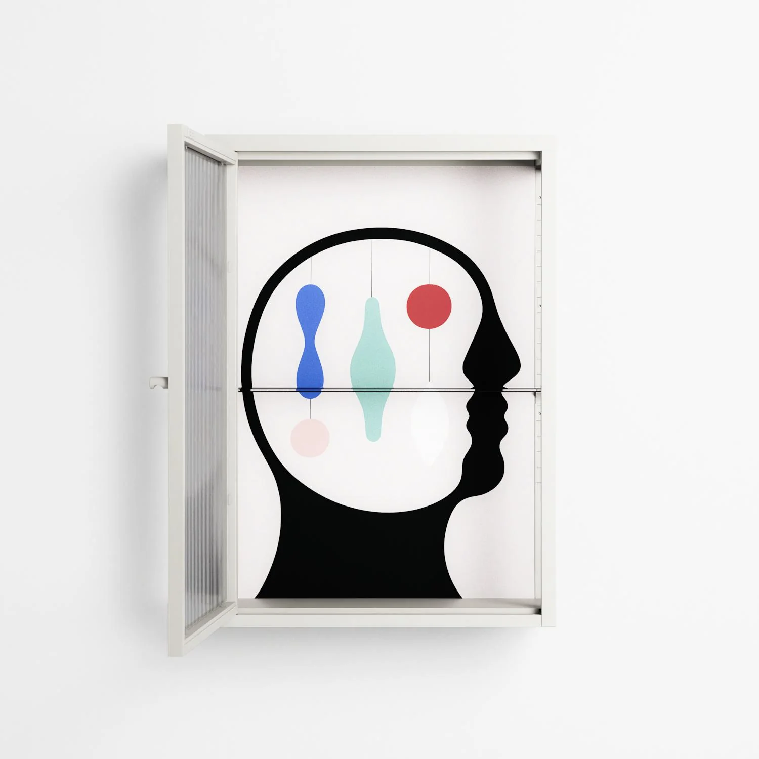 Équilibre_Intérieur - Wall Cabinet - David Vanadia - Chalk - Reeded glass - Image 3