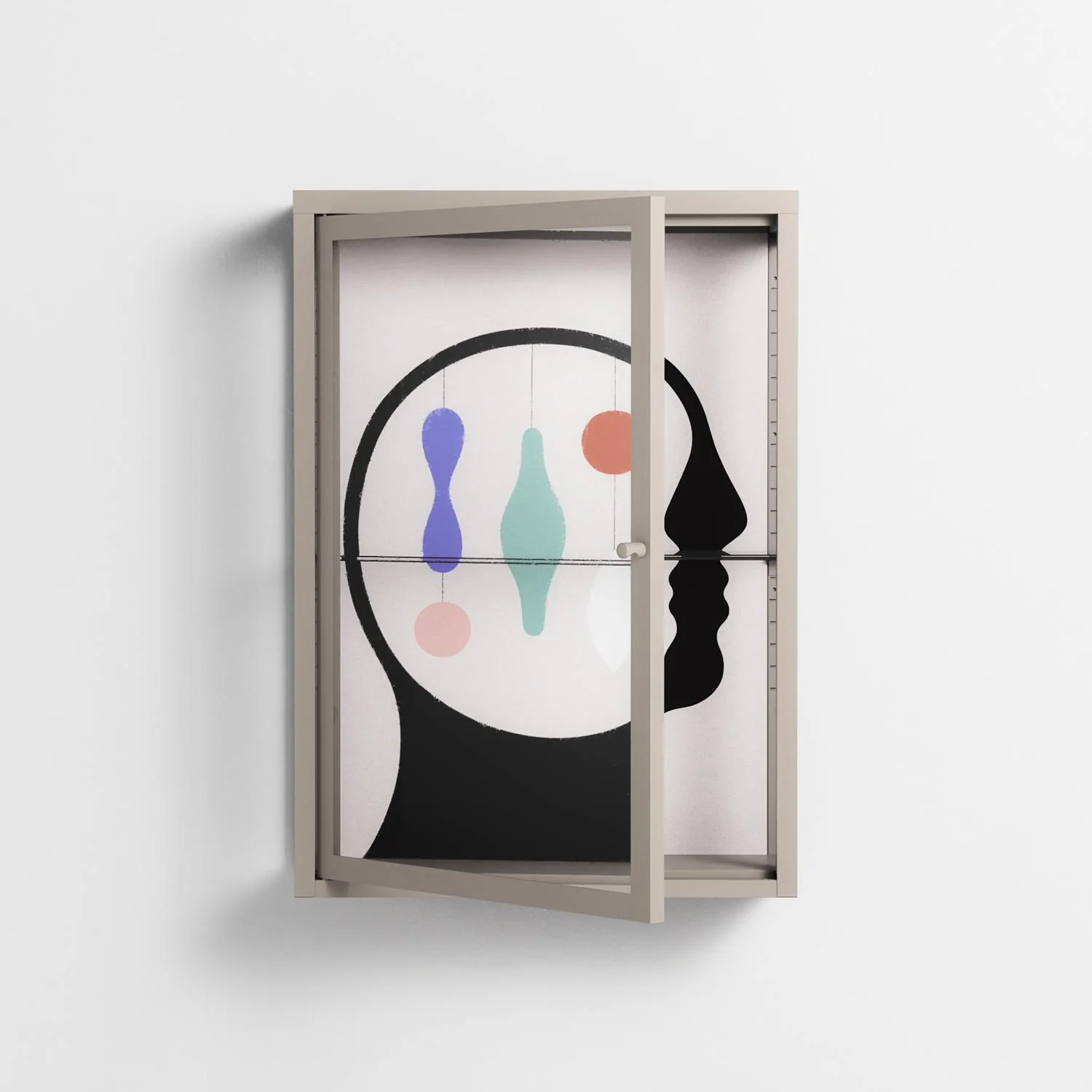 Équilibre_Intérieur - Wall Cabinet - David Vanadia - Pebble - Clear glass - Image 2