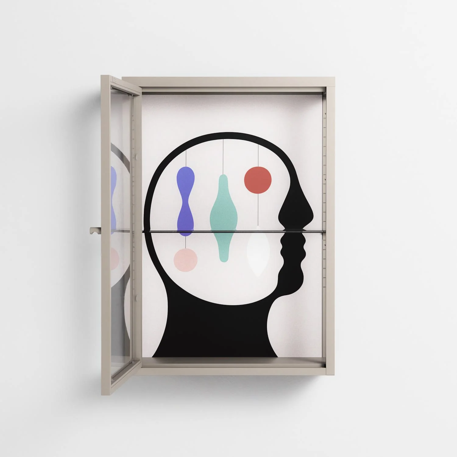 Équilibre_Intérieur - Wall Cabinet - David Vanadia - Pebble - Clear glass - Image 3
