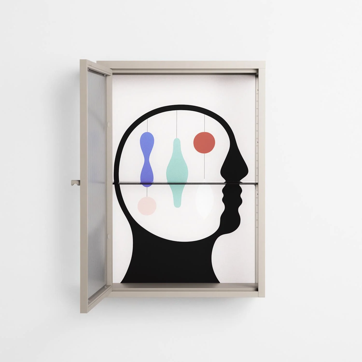 Équilibre_Intérieur - Wall Cabinet - David Vanadia - Pebble - Reeded glass - Image 3