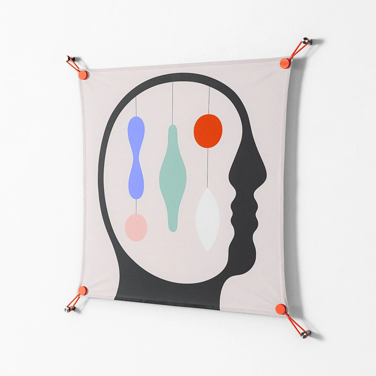 Équilibre_Intérieur - Work On Wall - David Vanadia - Orange - 70 x 70 cm - Image 2