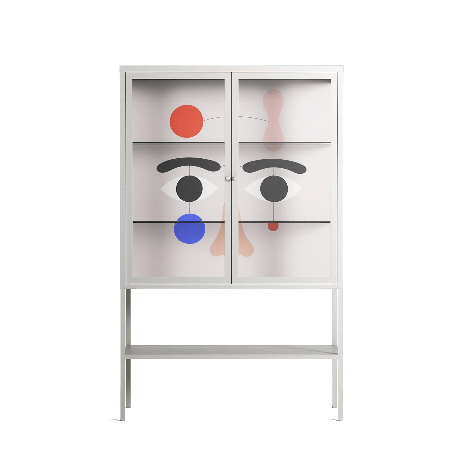 Équilibré - Loft Cabinet - David Vanadia - Chalk - Clear glass