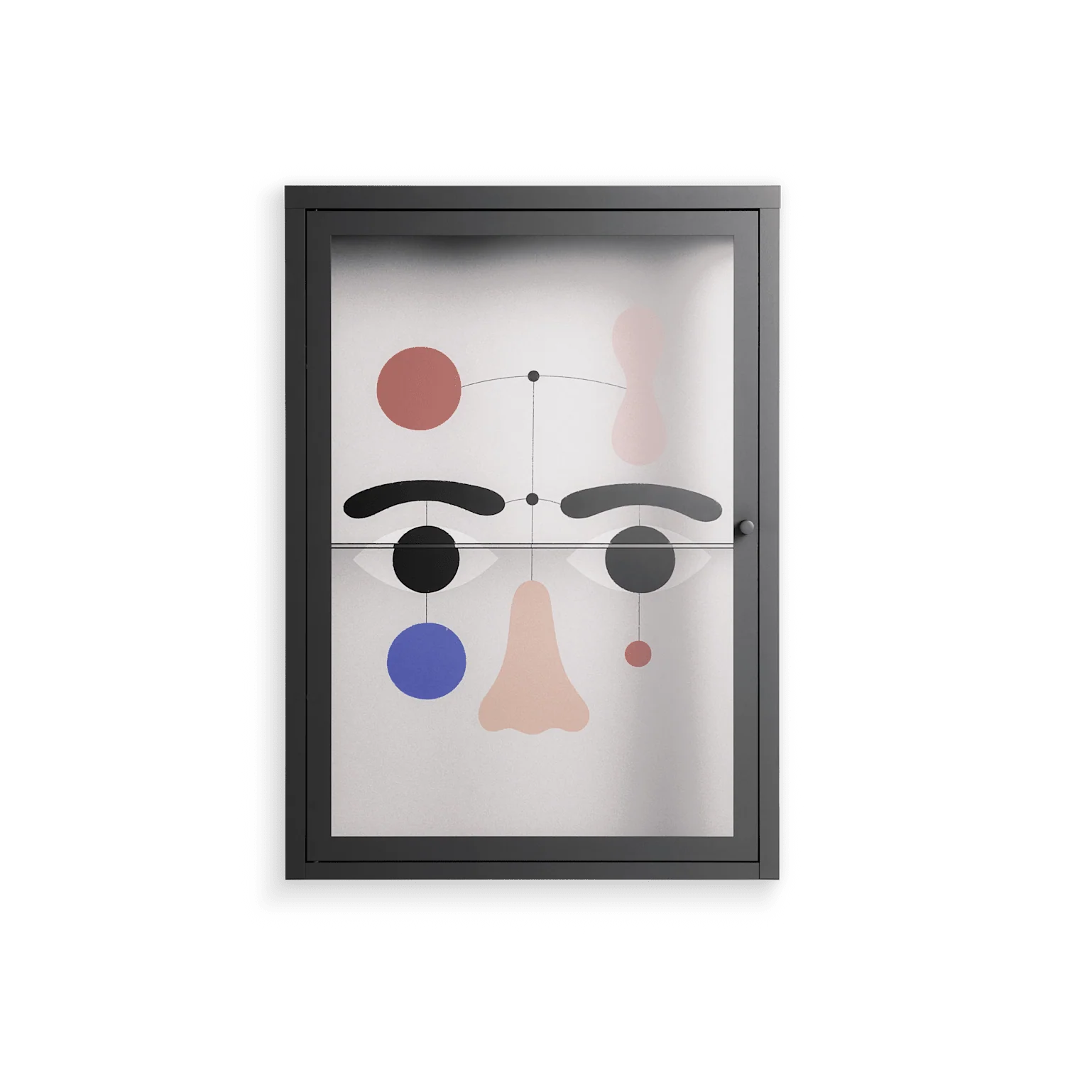Équilibré - Wall Cabinet - David Vanadia - Antracite - Clear glass