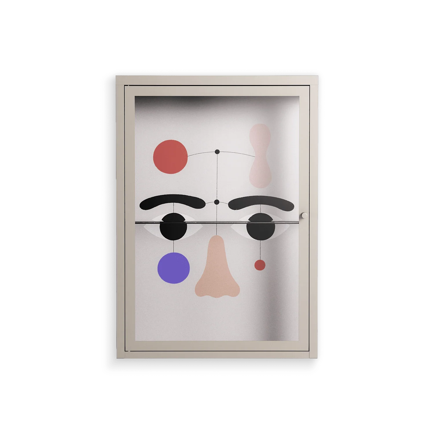 Équilibré - Wall Cabinet - David Vanadia - Pebble - Clear glass