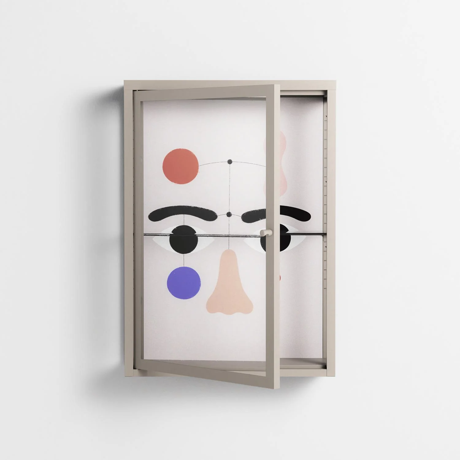 Équilibré - Wall Cabinet - David Vanadia - Pebble - Clear glass - Image 2