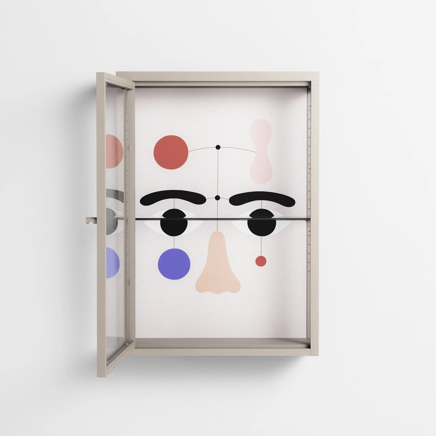 Équilibré - Wall Cabinet - David Vanadia - Pebble - Clear glass - Image 3