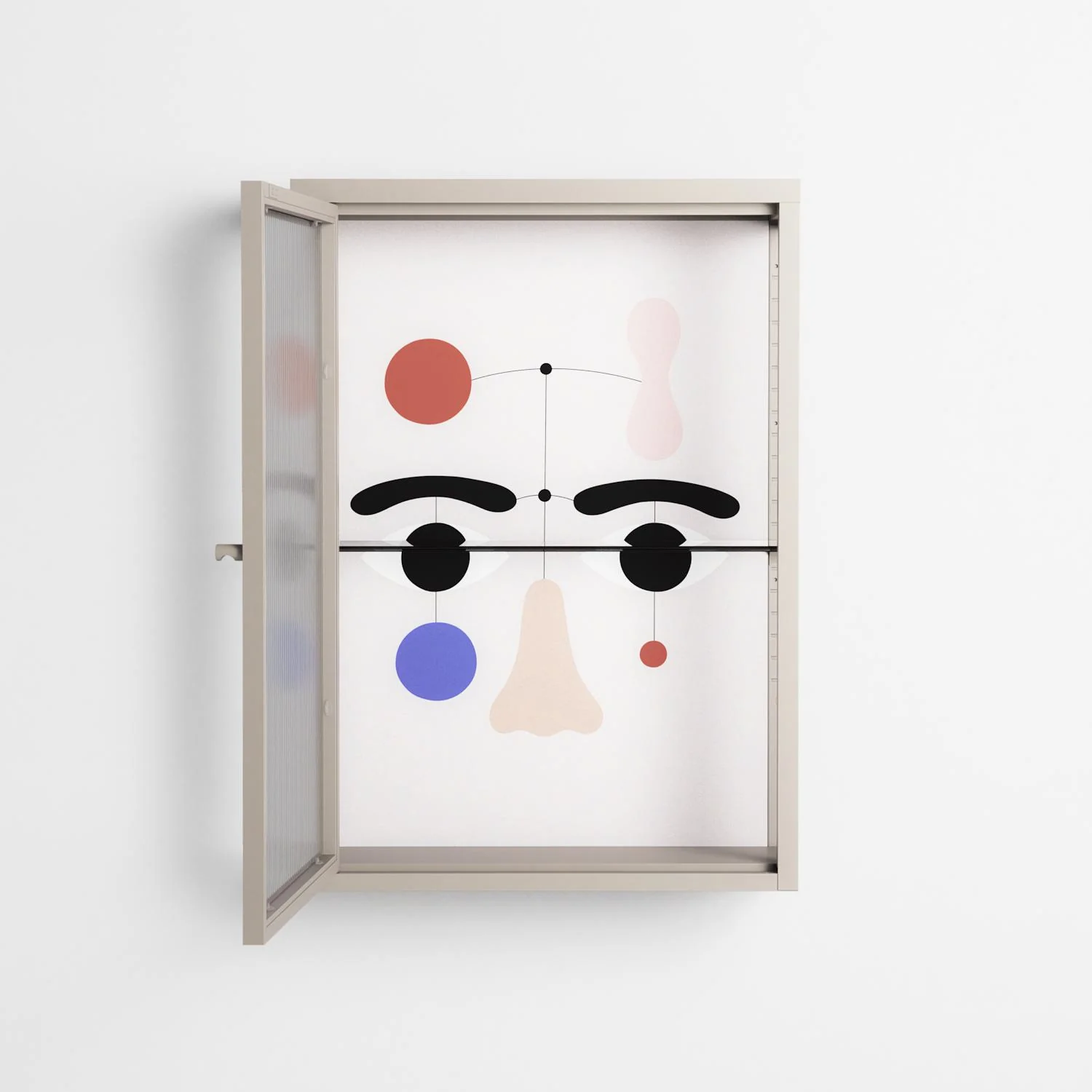 Équilibré - Wall Cabinet - David Vanadia - Pebble - Reeded glass - Image 3