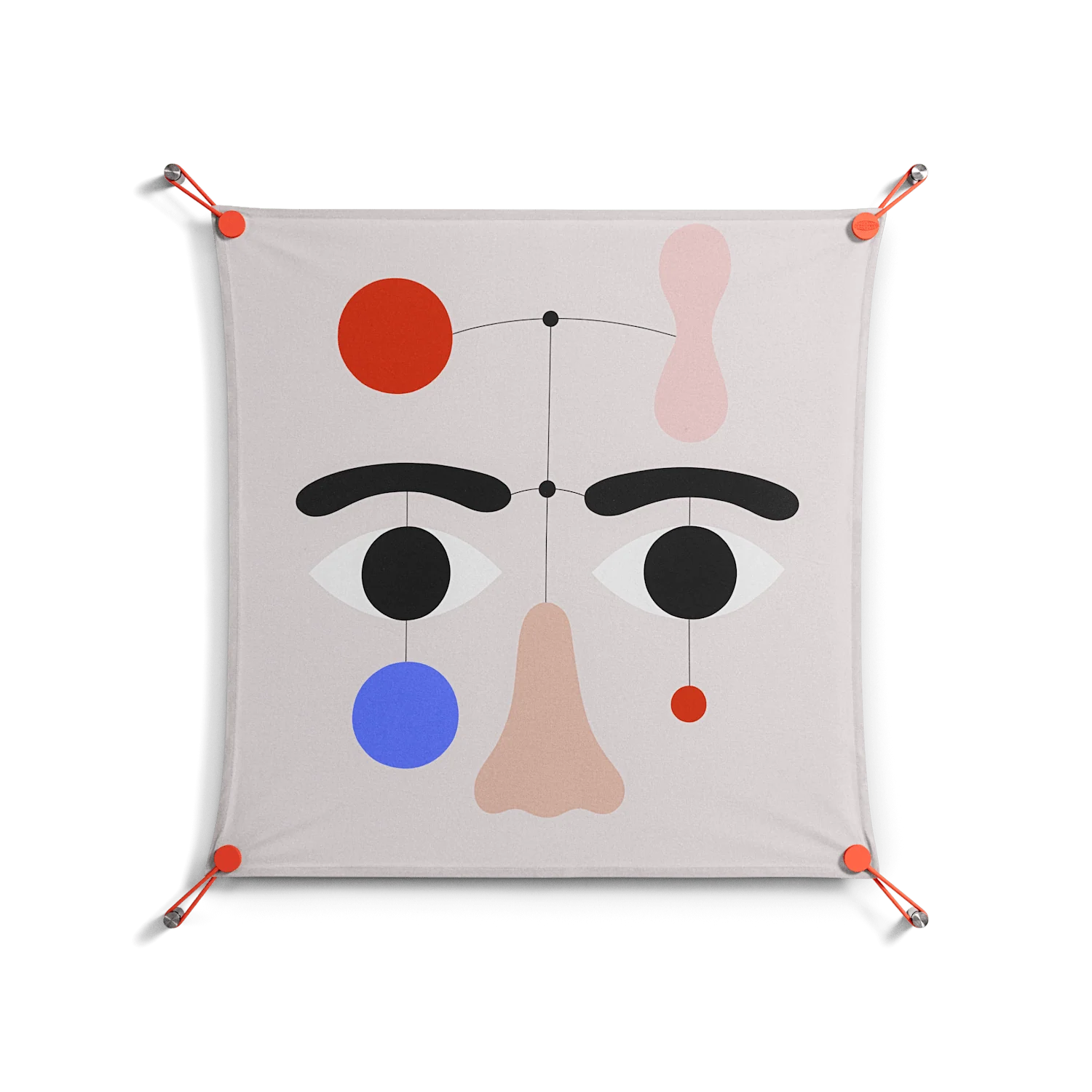 Équilibré - Work On Wall - David Vanadia - Orange - 70 x 70 cm