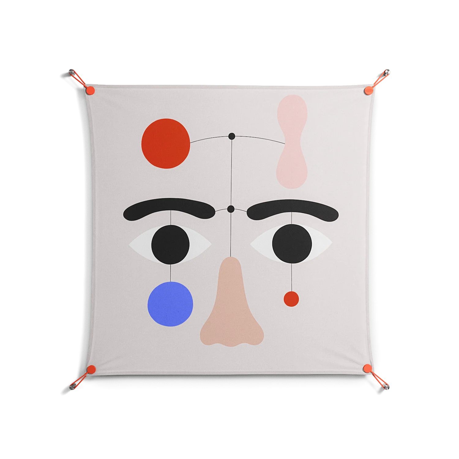 Équilibré - Work On Wall - David Vanadia - Orange - 90 x 90 cm