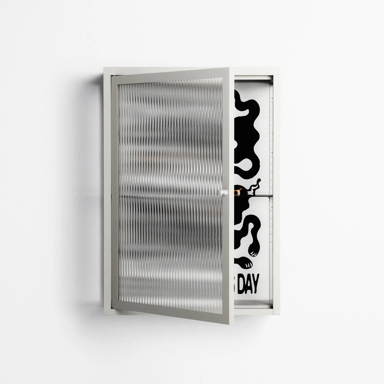 Every Dog - Wall Cabinet - Alexander Khabbazi - Chalk - Reeded glass