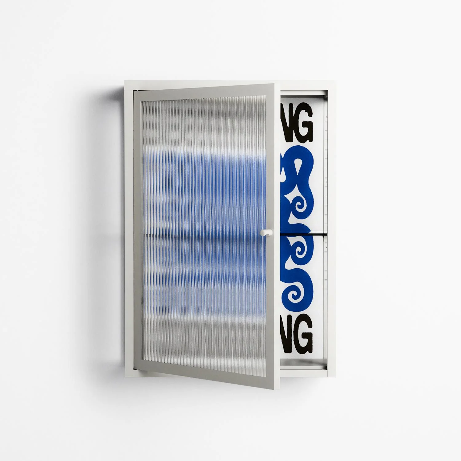 Everything is Confusing - Wall Cabinet - Alexander Khabbazi - Chalk - Reeded glass