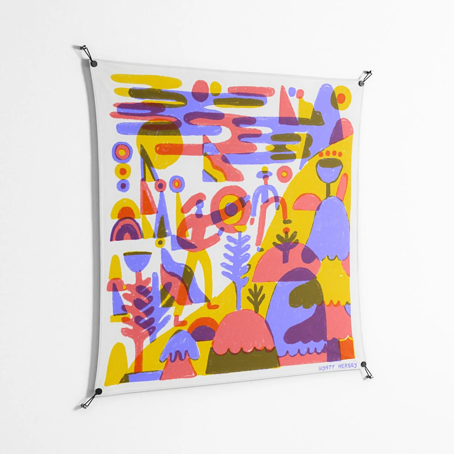Family Hike - Work On Wall - Wyatt Hersey - Black - 140 x 140 cm - Image 2