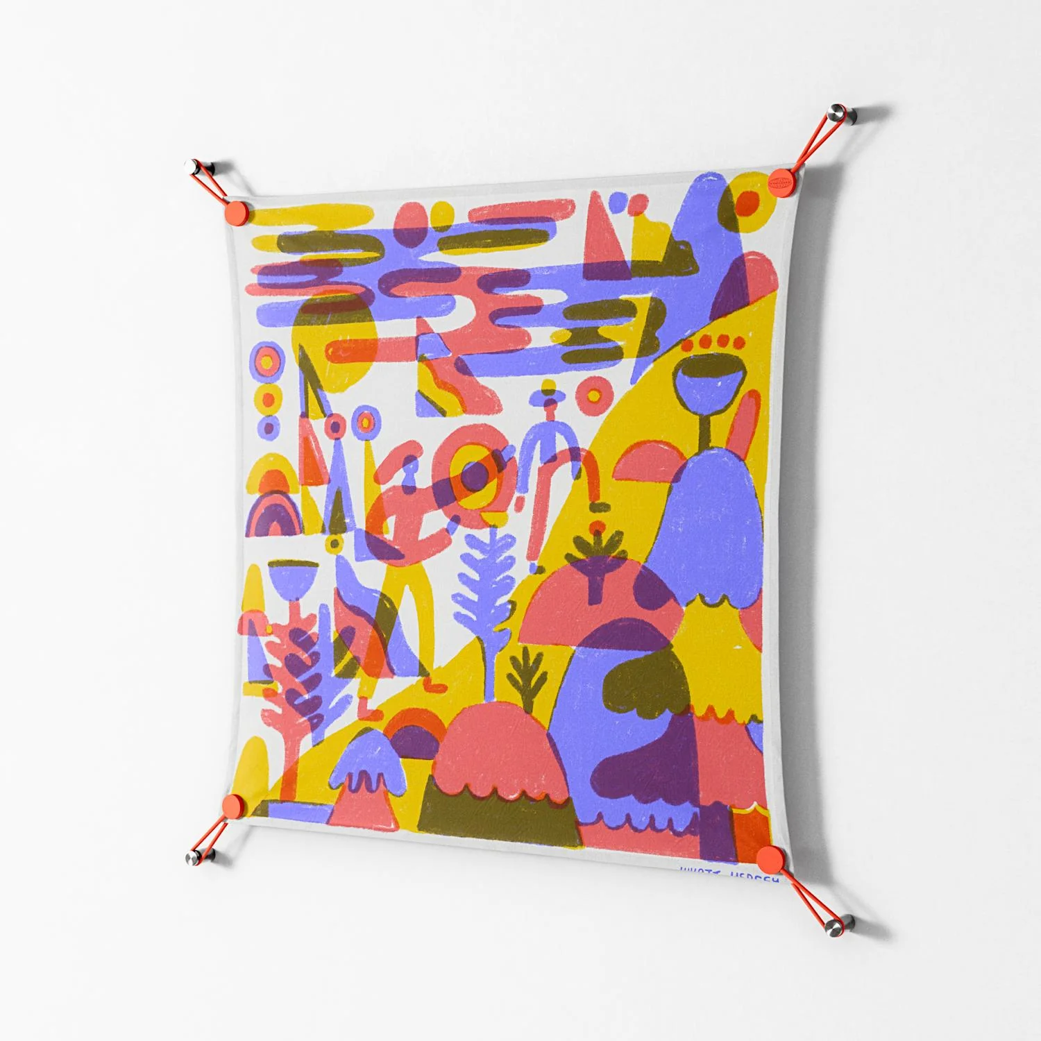 Family Hike - Work On Wall - Wyatt Hersey - Orange - 70 x 70 cm - Image 2