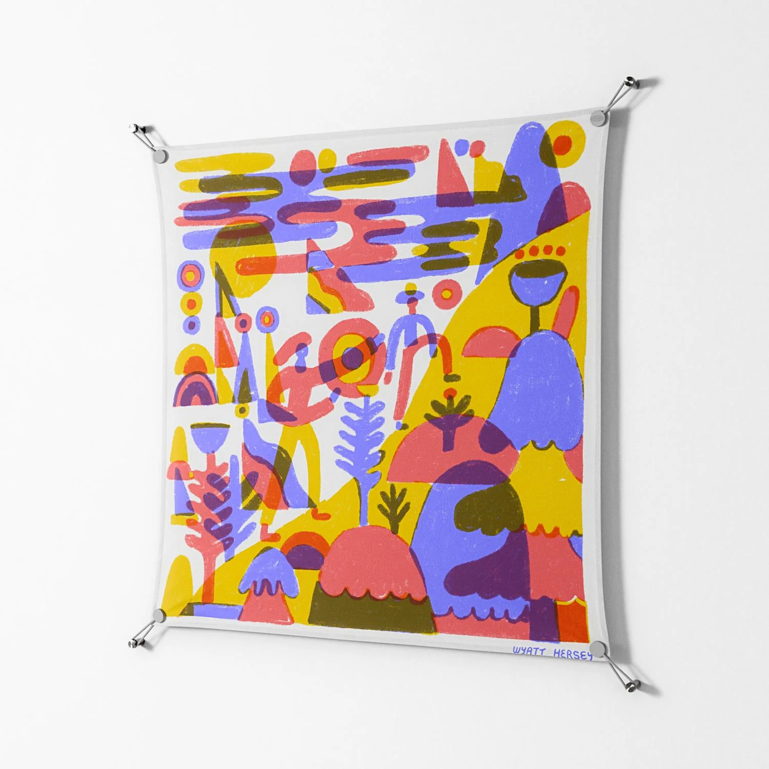 Family Hike - Work On Wall - Wyatt Hersey - Silver - 90 x 90 cm - Image 2