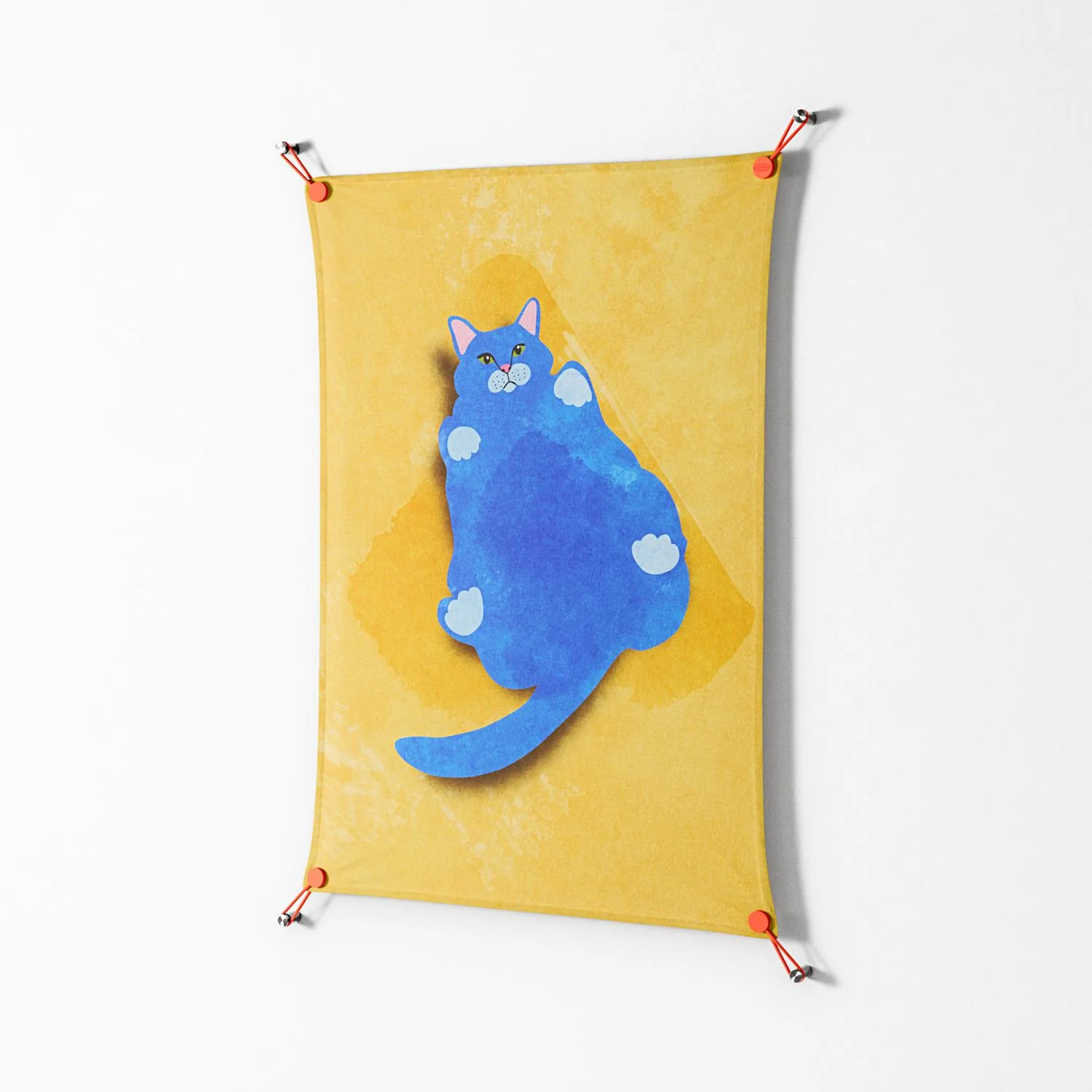 Fat Cat - Work On Wall - Raissa Oltmanns - Orange - 70 x 100 cm - Image 2