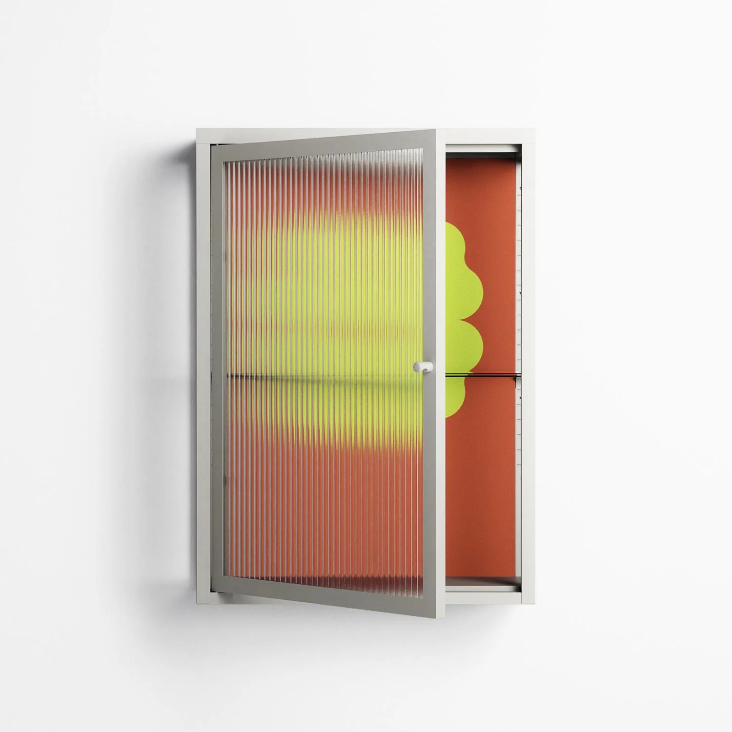 Fernis - Wall Cabinet - Linus Lohoff - Chalk - Reeded glass - Image 2