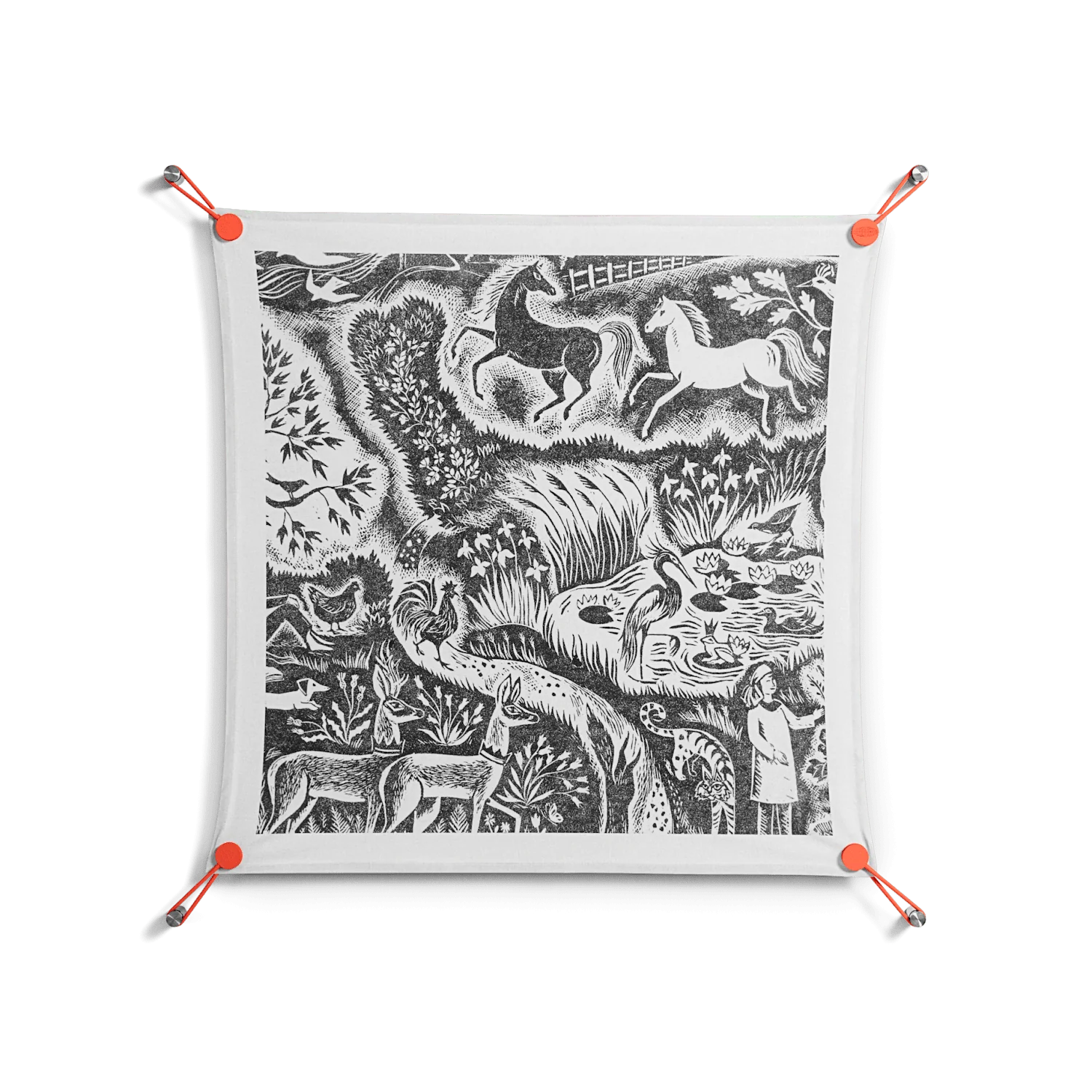 Flight Of Fancy 3 - Work On Wall - Diana Catchpole - Orange - 70 x 70 cm - Image 2