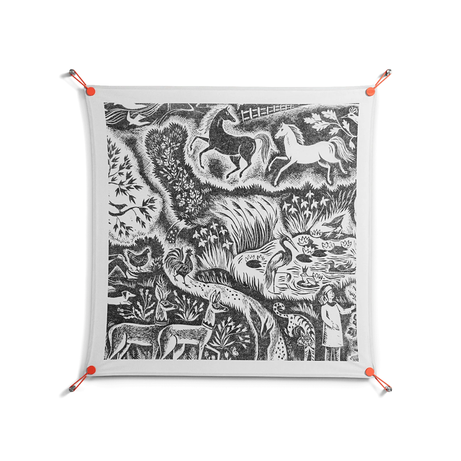Flight Of Fancy 3 - Work On Wall - Diana Catchpole - Orange - 90 x 90 cm - Image 2