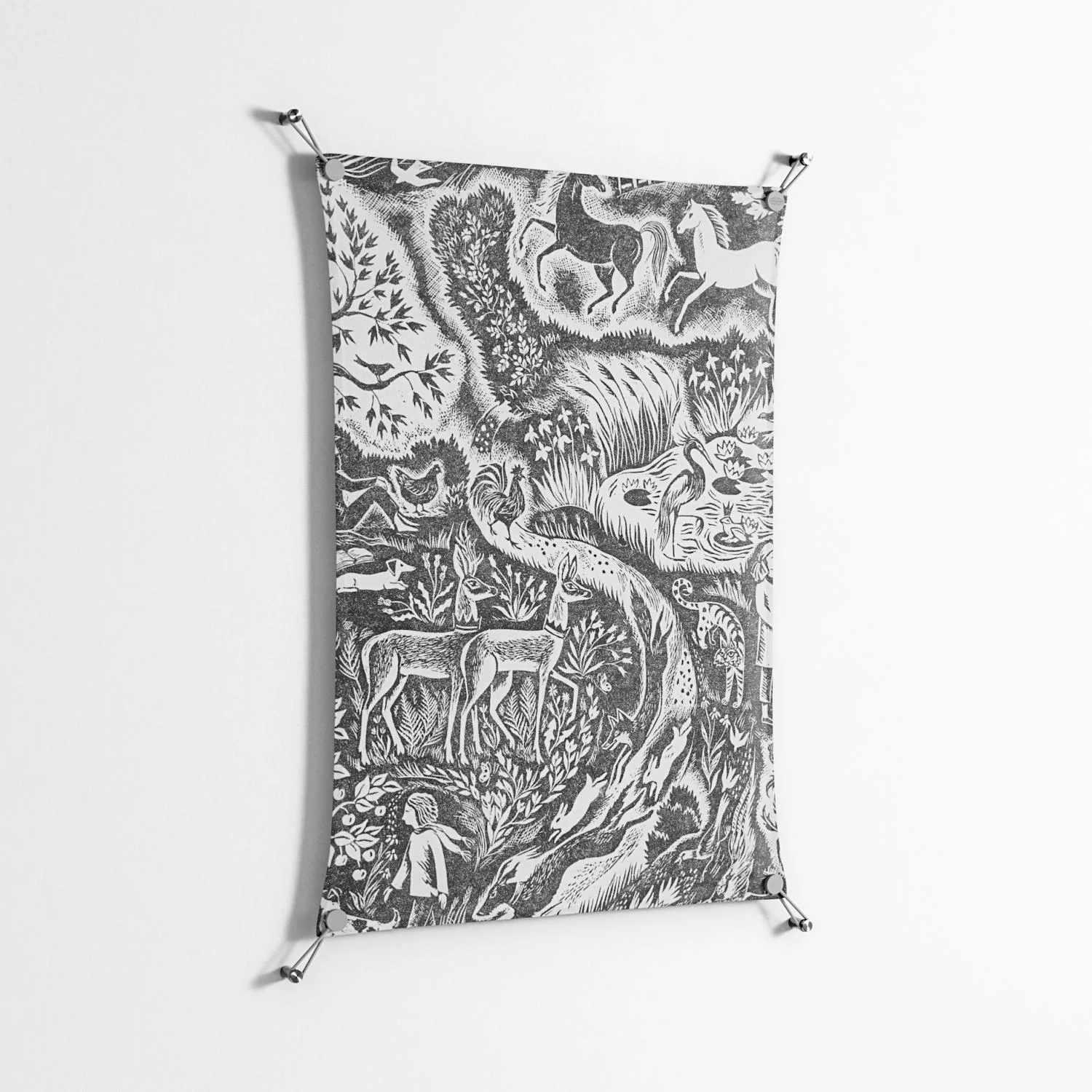 Flight Of Fancy 3 - Work On Wall - Diana Catchpole - Silver - 70 x 100 cm