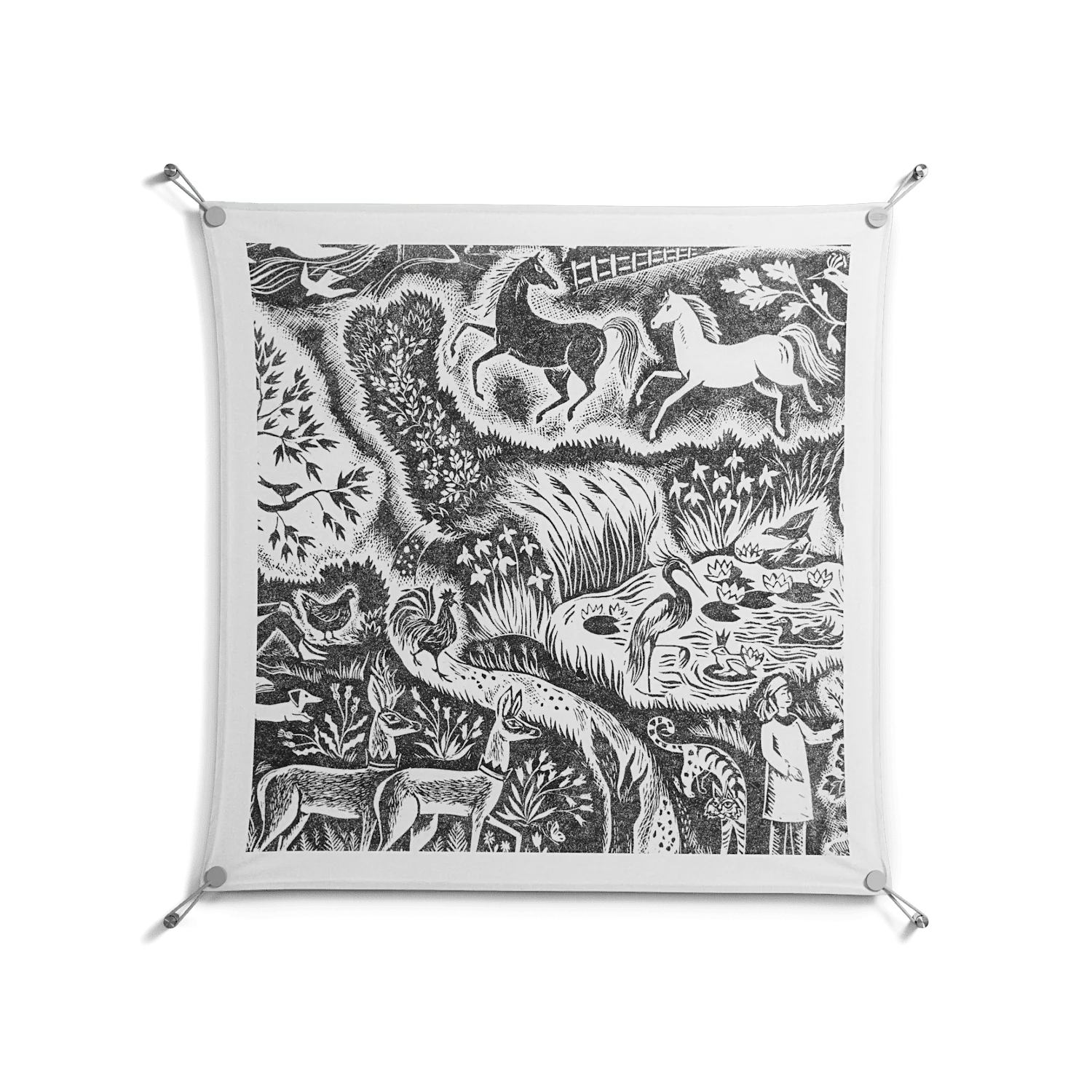 Flight Of Fancy 3 - Work On Wall - Diana Catchpole - Silver - 90 x 90 cm - Image 2