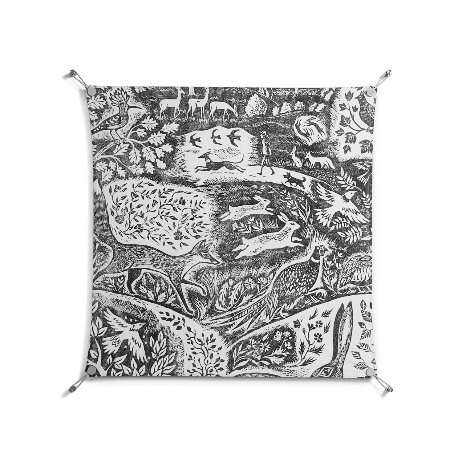 Flight Of Fancy - Work On Wall - Diana Catchpole - Silver - 90 x 90 cm - Image 2
