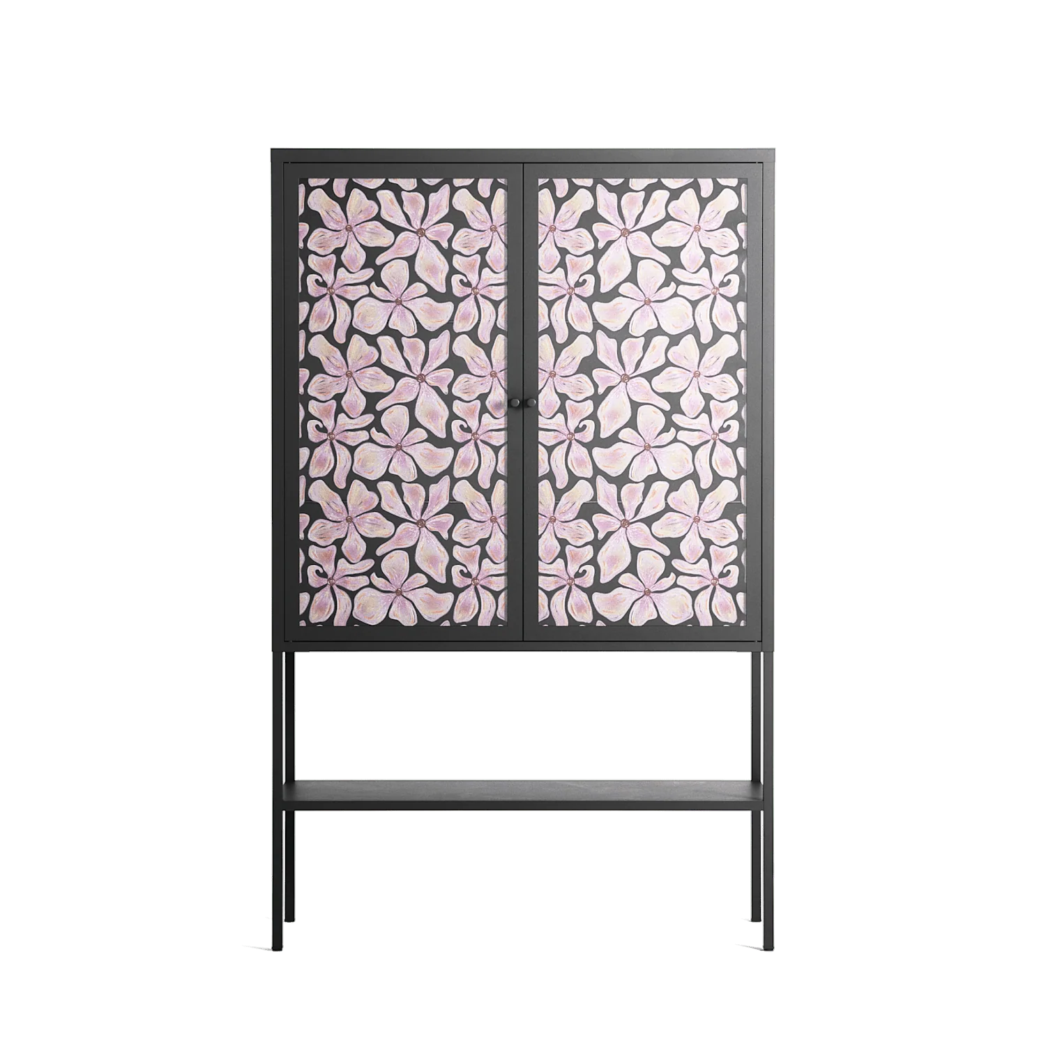 Floating Blossom Pattern - Loft Cabinet - Raissa Oltmanns - Antracite - Overlay Glass