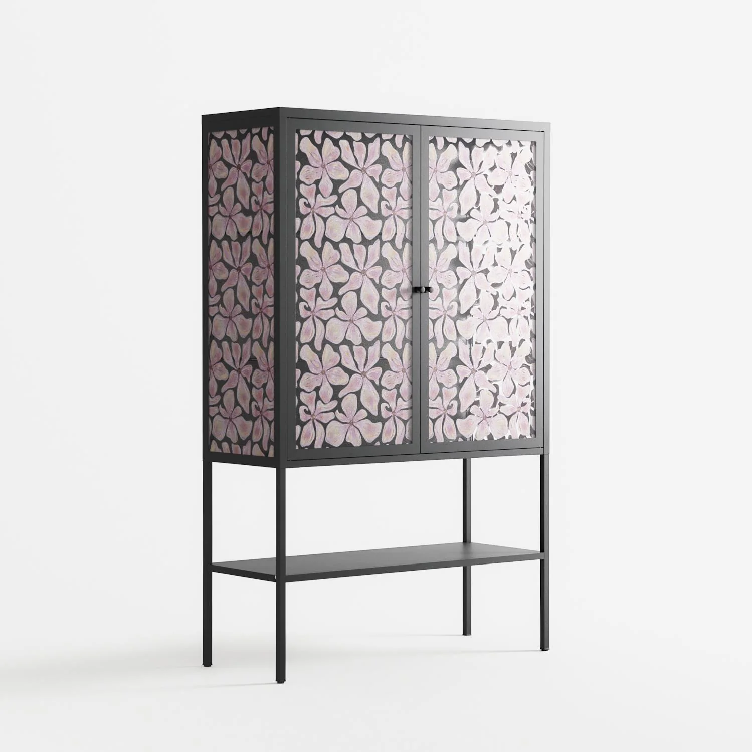 Floating Blossom Pattern - Loft Cabinet - Raissa Oltmanns - Antracite - Overlay Glass - Image 4