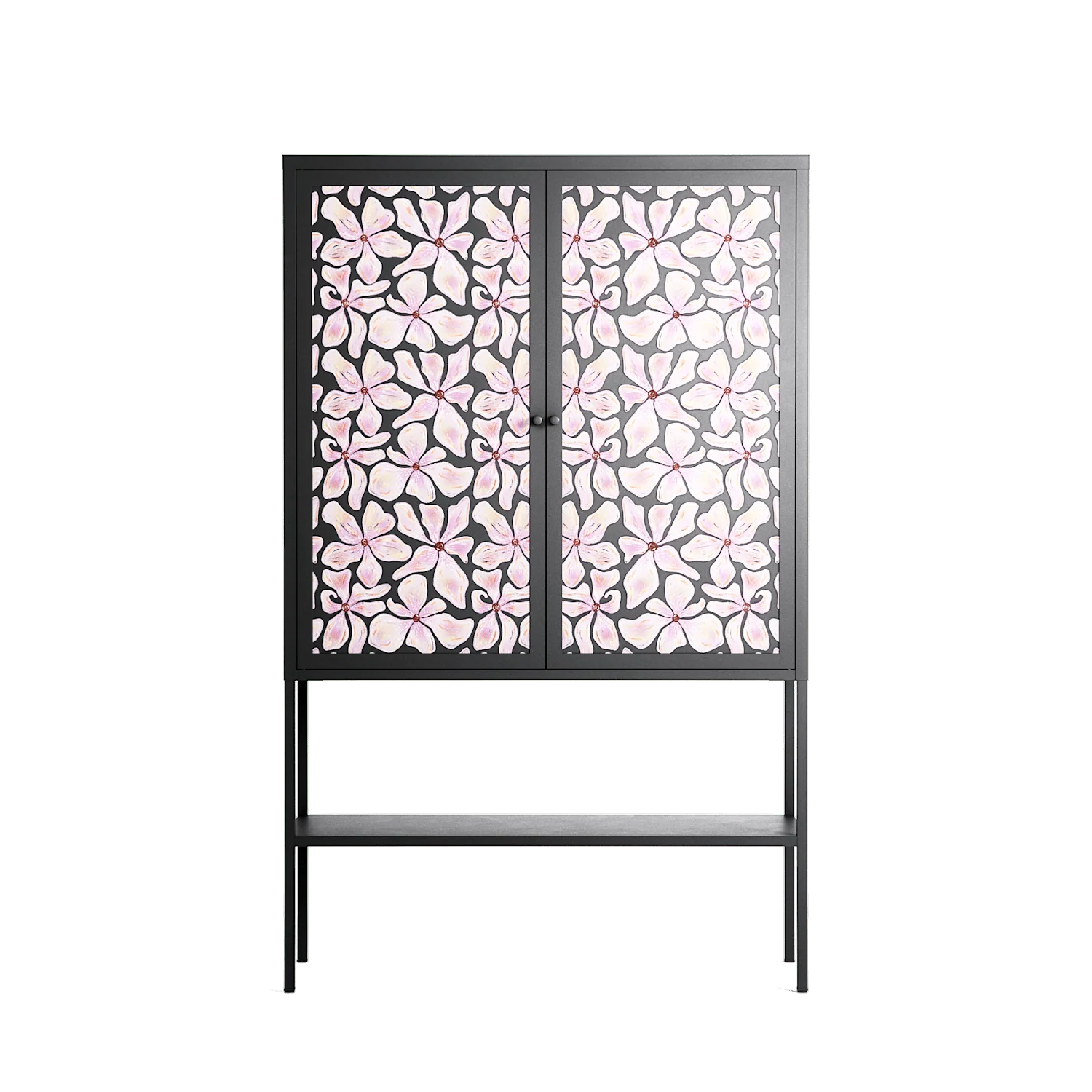 Floating Blossom Pattern - Loft Cabinet - Raissa Oltmanns - Antracite - Overlay Metal