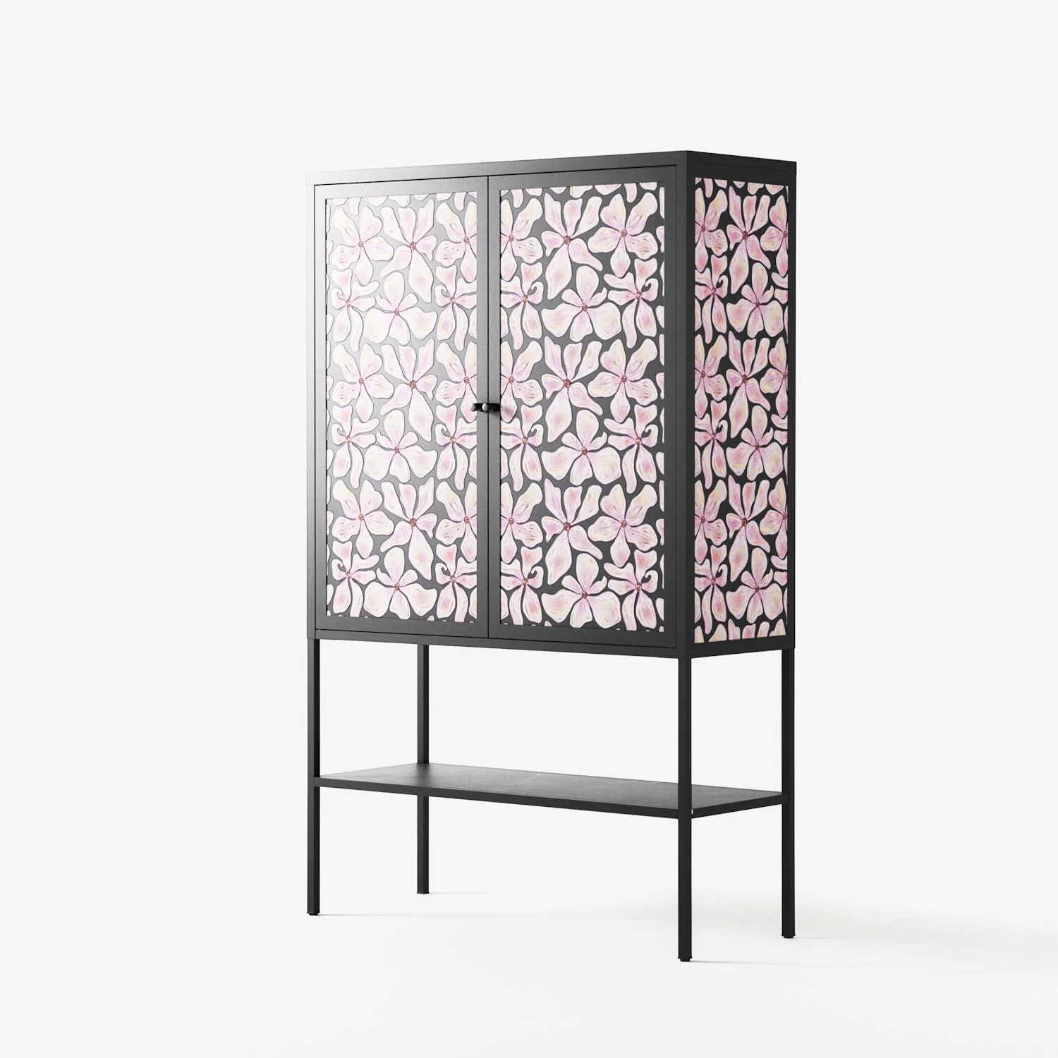 Floating Blossom Pattern - Loft Cabinet - Raissa Oltmanns - Antracite - Overlay Metal - Image 2
