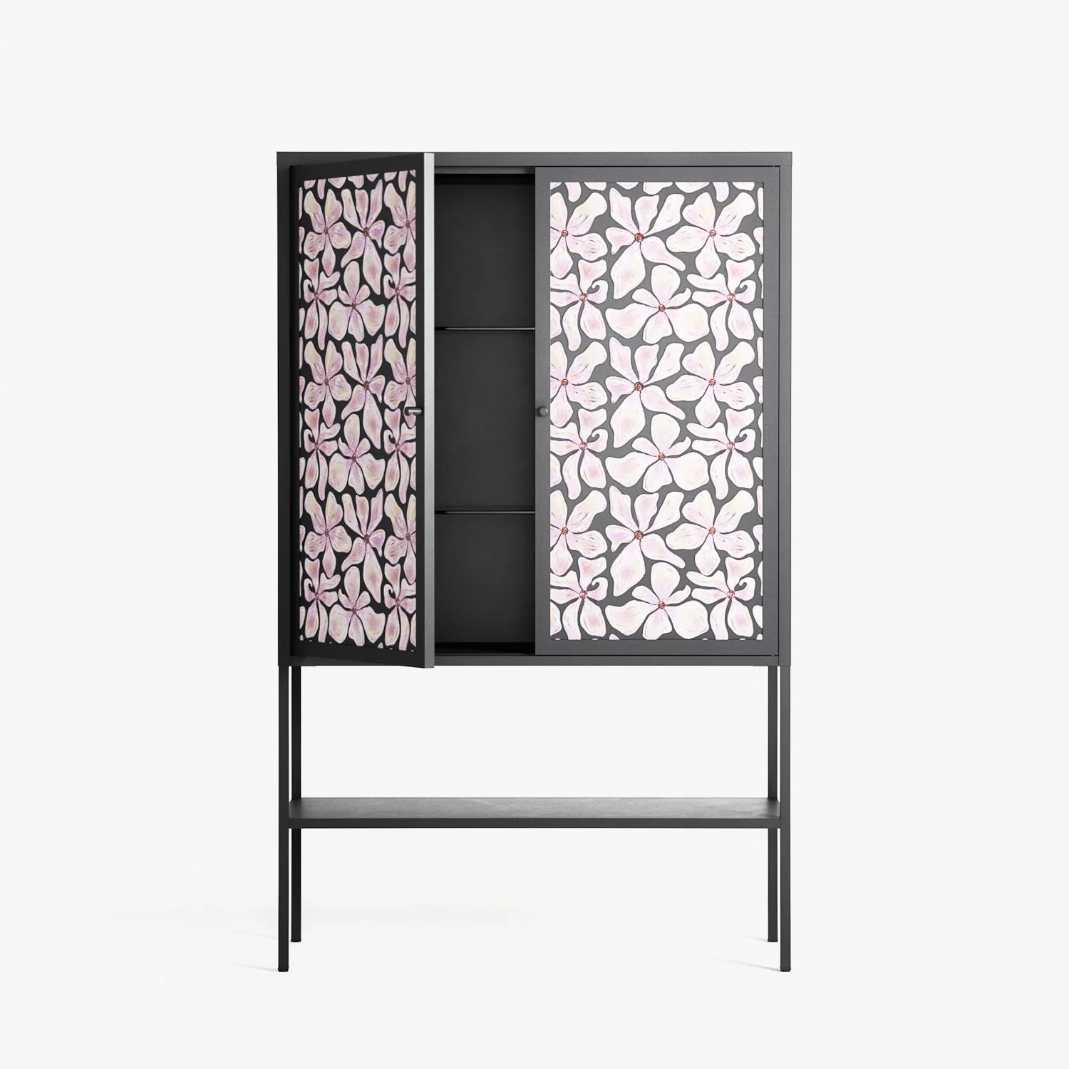 Floating Blossom Pattern - Loft Cabinet - Raissa Oltmanns - Antracite - Overlay Metal - Image 3
