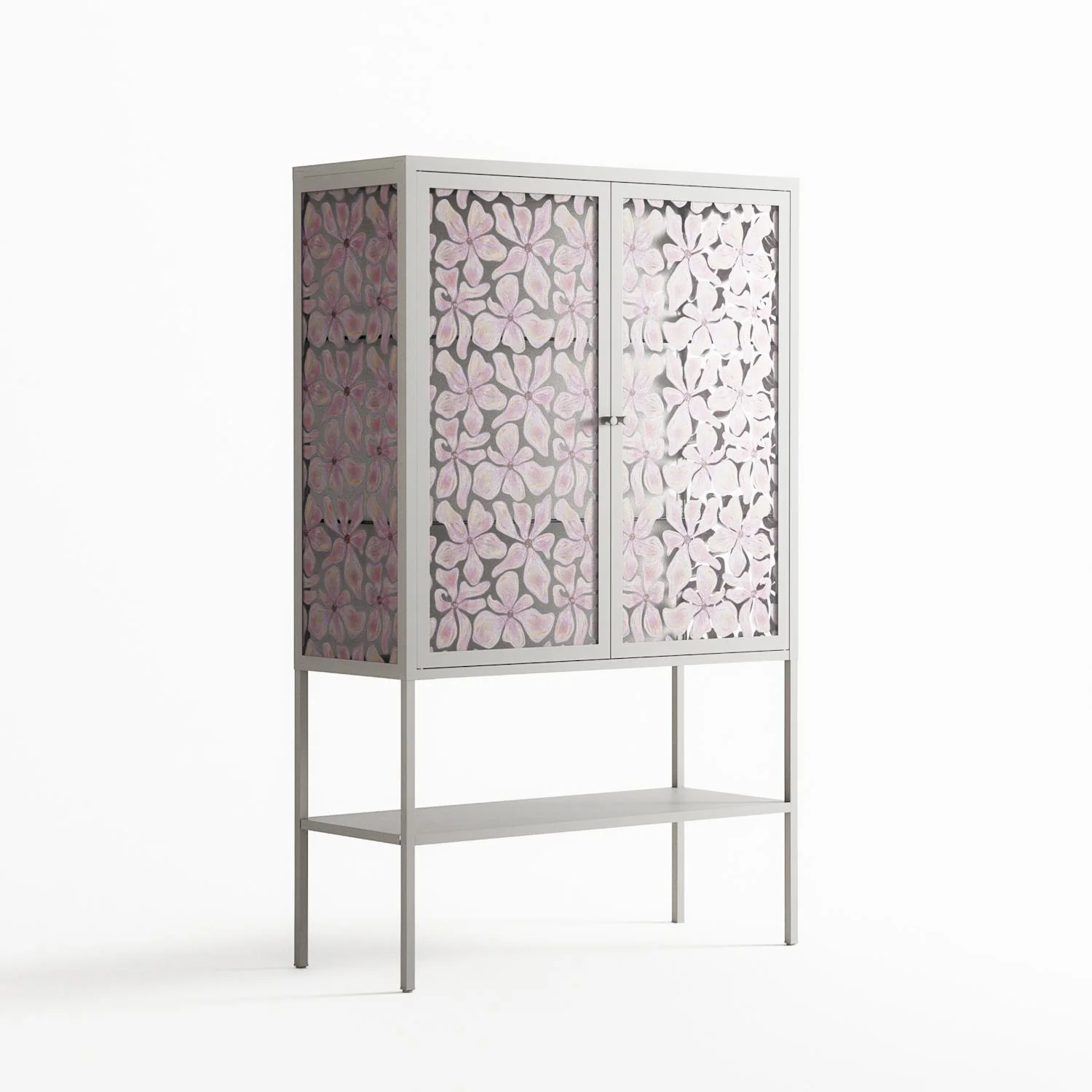 Floating Blossom Pattern - Loft Cabinet - Raissa Oltmanns - Chalk - Overlay Glass - Image 4
