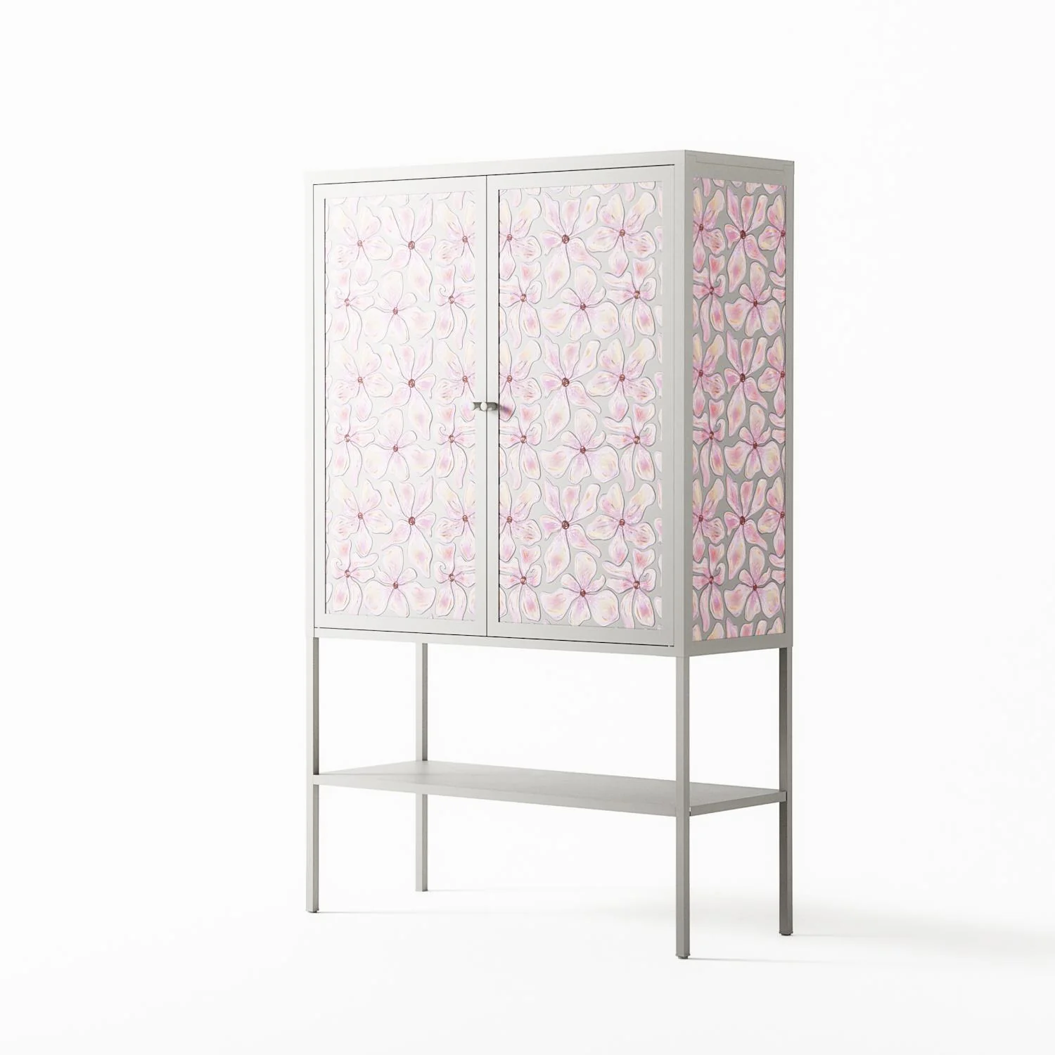 Floating Blossom Pattern - Loft Cabinet - Raissa Oltmanns - Chalk - Overlay Metal - Image 2