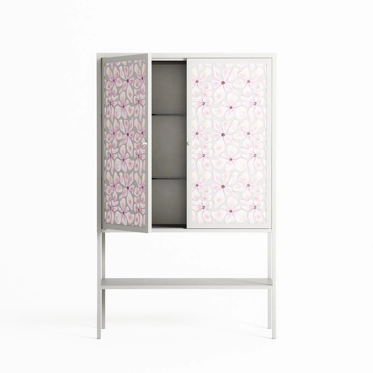 Floating Blossom Pattern - Loft Cabinet - Raissa Oltmanns - Chalk - Overlay Metal - Image 3