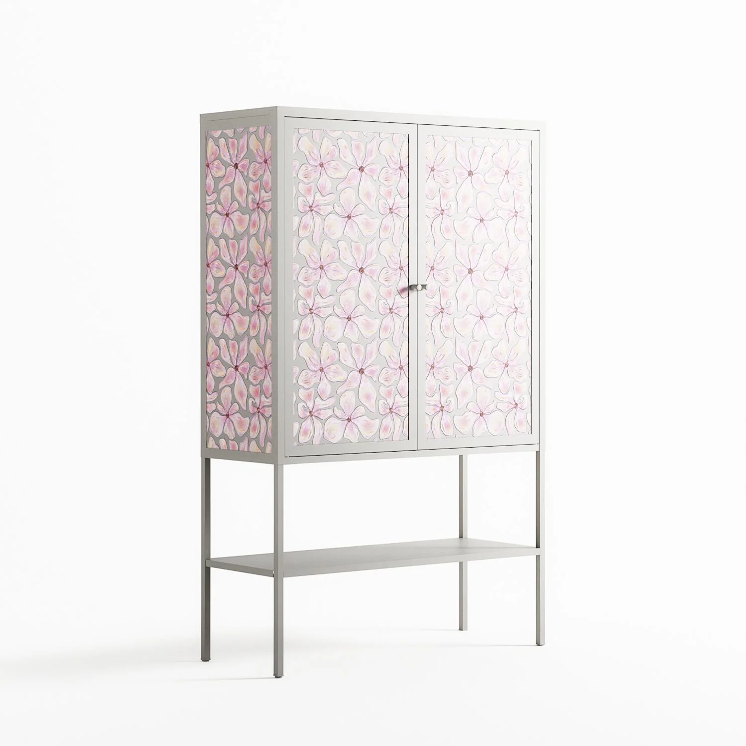Floating Blossom Pattern - Loft Cabinet - Raissa Oltmanns - Chalk - Overlay Metal - Image 4