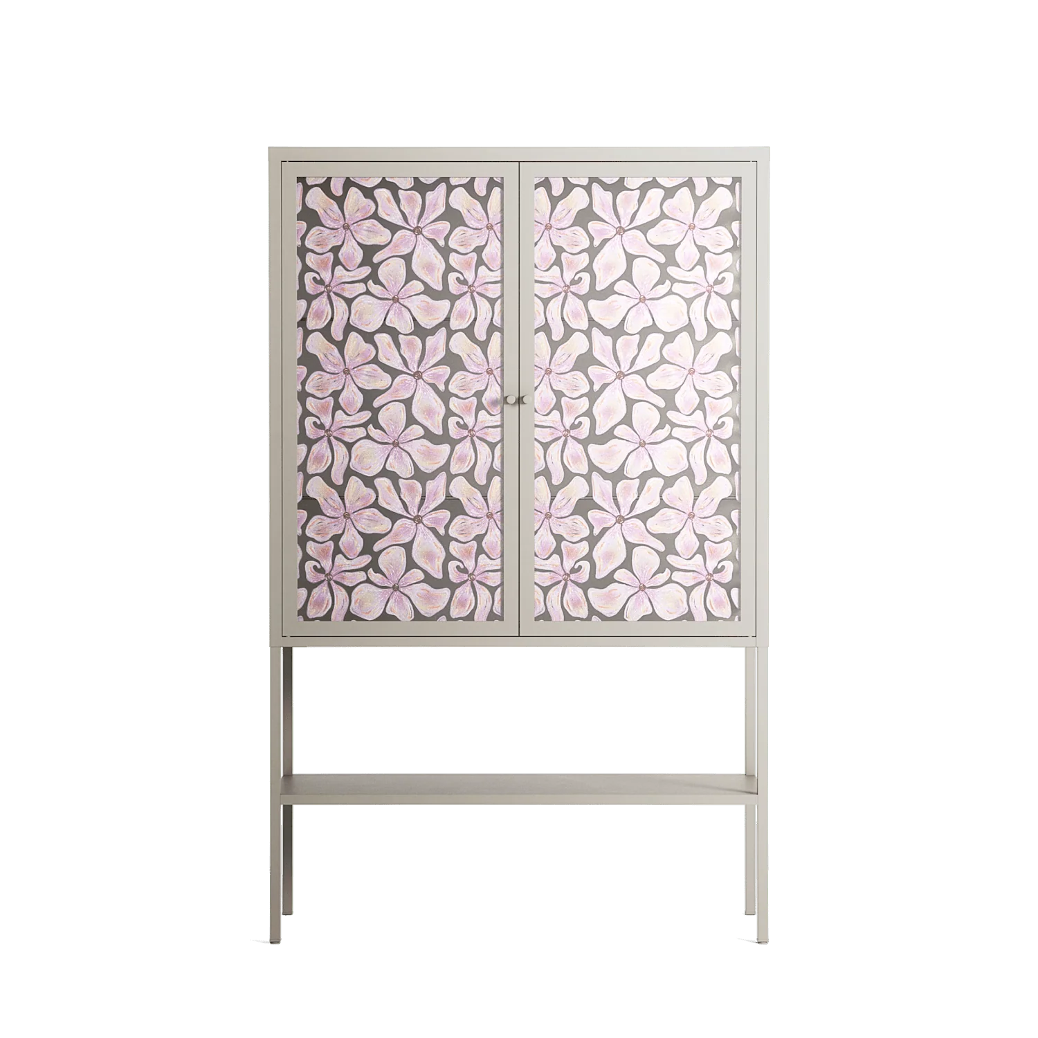 Floating Blossom Pattern - Loft Cabinet - Raissa Oltmanns - Pebble - Overlay Glass
