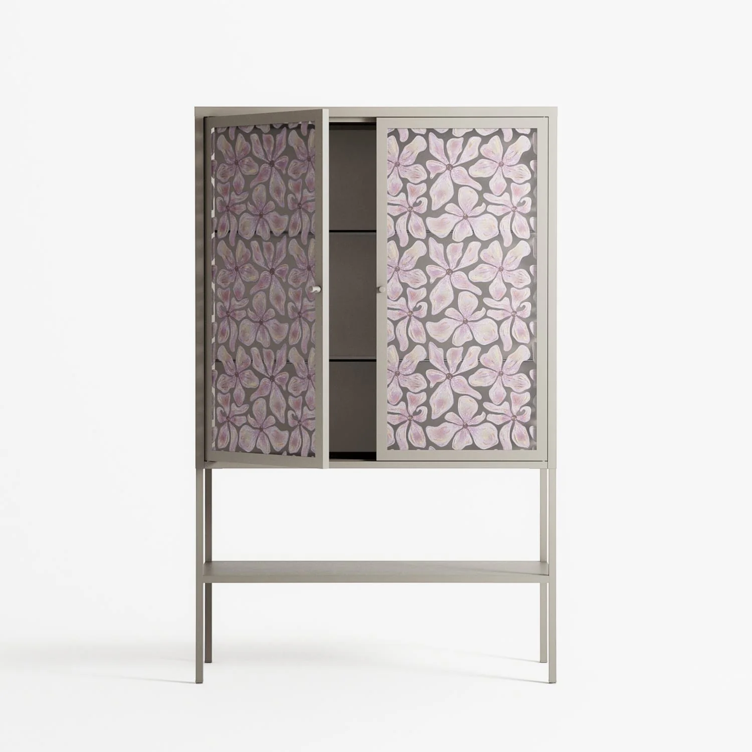 Floating Blossom Pattern - Loft Cabinet - Raissa Oltmanns - Pebble - Overlay Glass - Image 3
