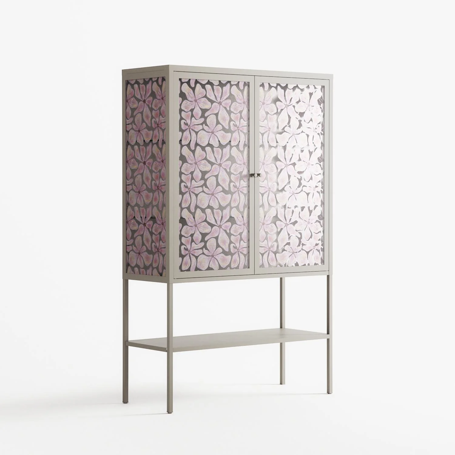 Floating Blossom Pattern - Loft Cabinet - Raissa Oltmanns - Pebble - Overlay Glass - Image 4