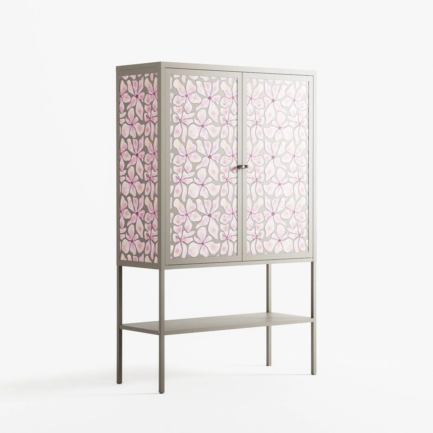 Floating Blossom Pattern - Loft Cabinet - Raissa Oltmanns - Pebble - Overlay Metal - Image 4