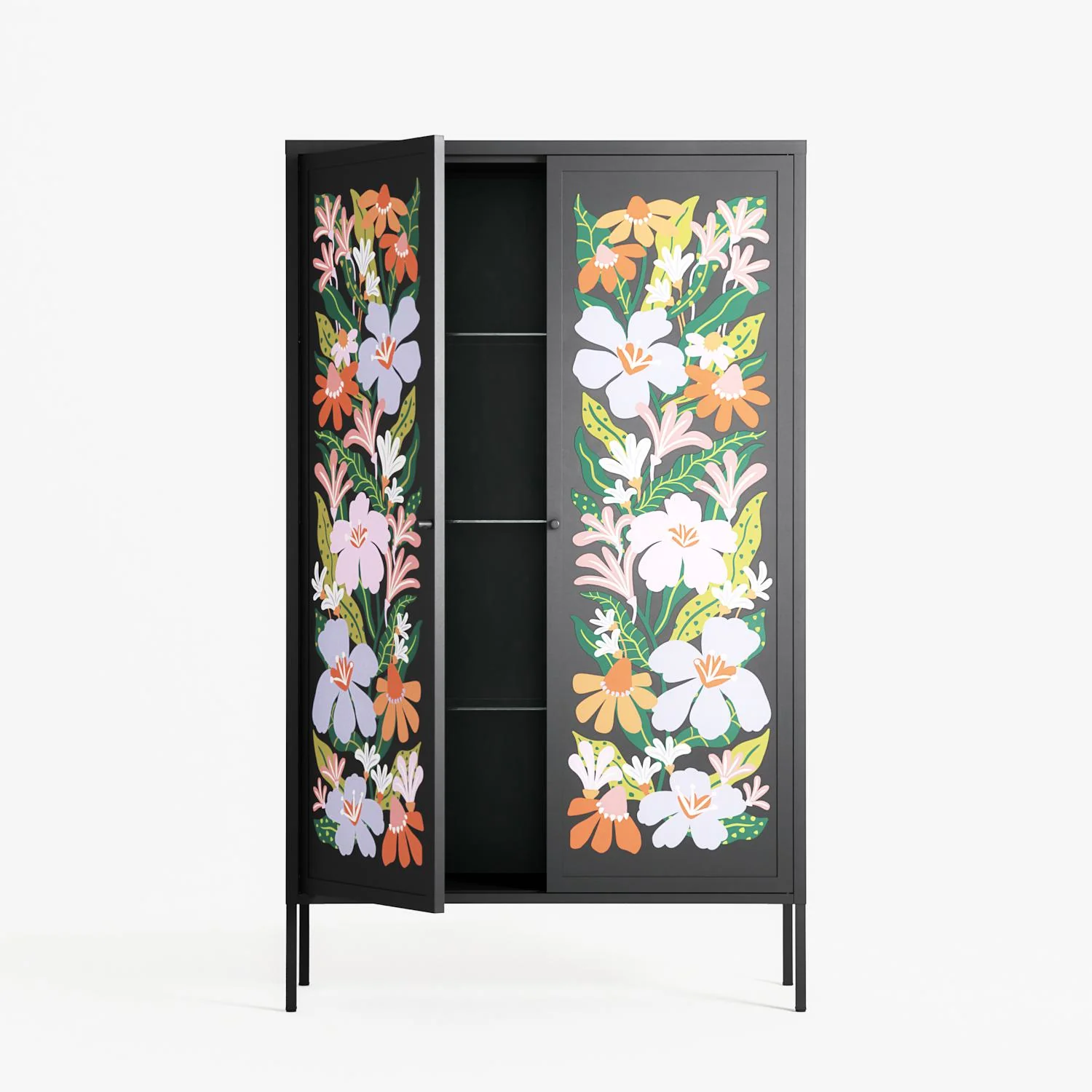 Floral Delight - Cabinet - Sandra Hutter - Antracite - Overlay Metal - Image 3