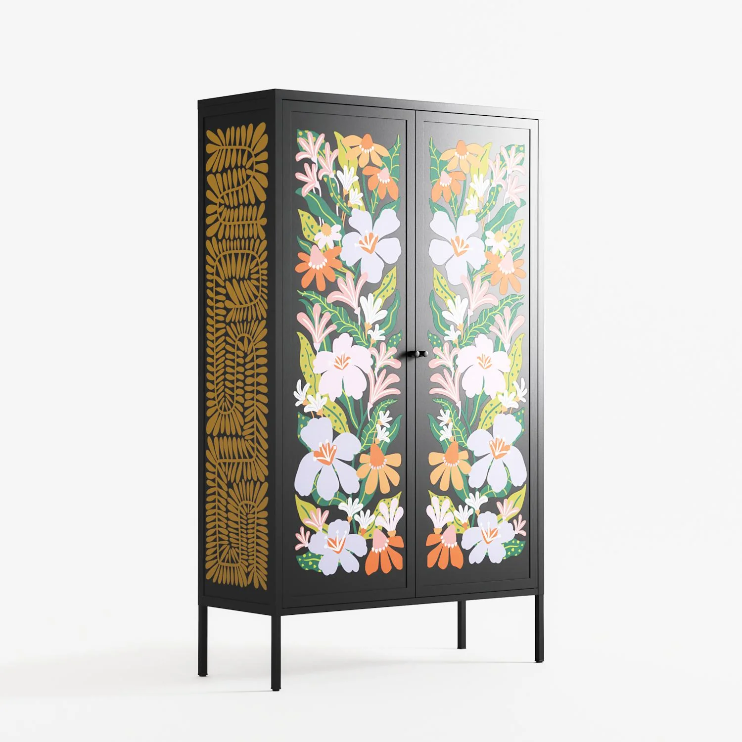 Floral Delight - Cabinet - Sandra Hutter - Antracite - Overlay Metal - Image 4