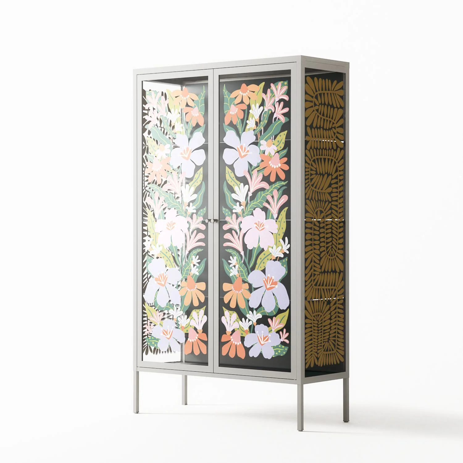 Floral Delight - Cabinet - Sandra Hutter - Chalk - Overlay Glass - Image 2